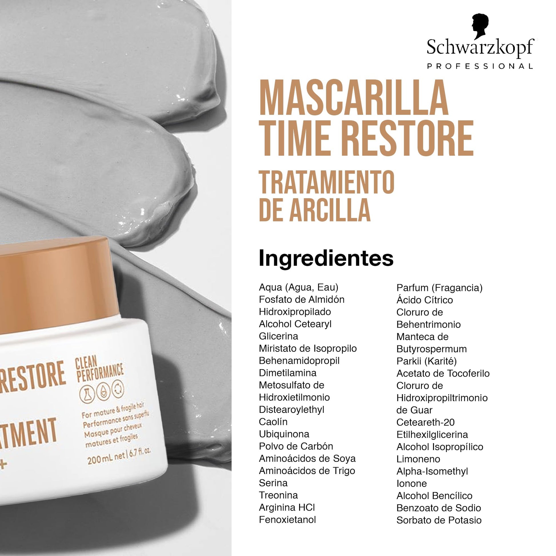 BONACURE - Time Restore Mascarilla Tratamiento de Arcila Q10+ 200 ml, Cuidado Intensivo del Cabello Maduro, Protege el Cabello y Cuero Cabelludo, Antienvejecimiento, Reactiva Cabello, Fórmula Vegana
