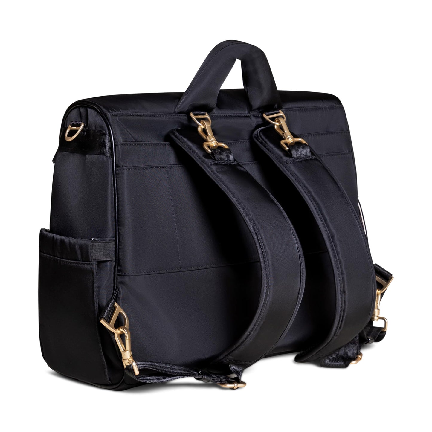 JuJuBe - Mochila convertible para pañales con cambiador, organizador de gran capacidad de 14 bolsillos, bolsillo aislado para botellas, toallitas de acceso rápido, correas para carriola, manga para