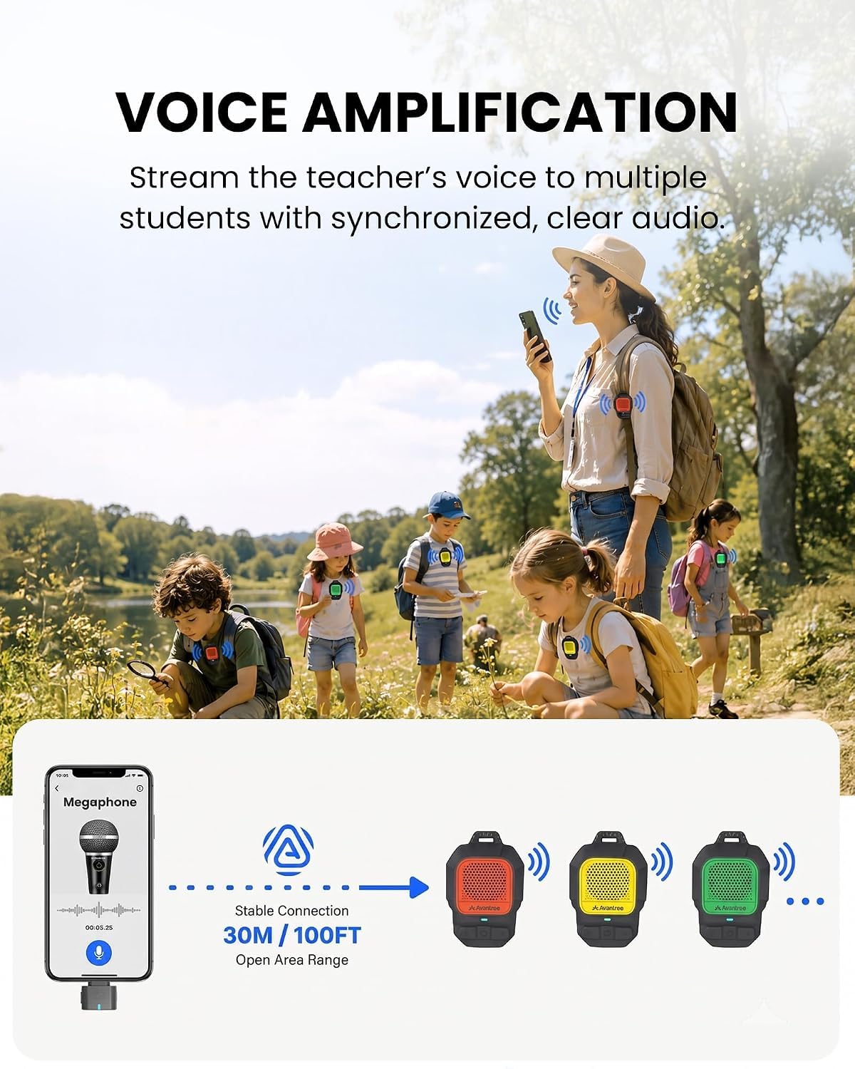 Altavoces Avantree HomeBuddy Trio con Clip Auracast para Grupos