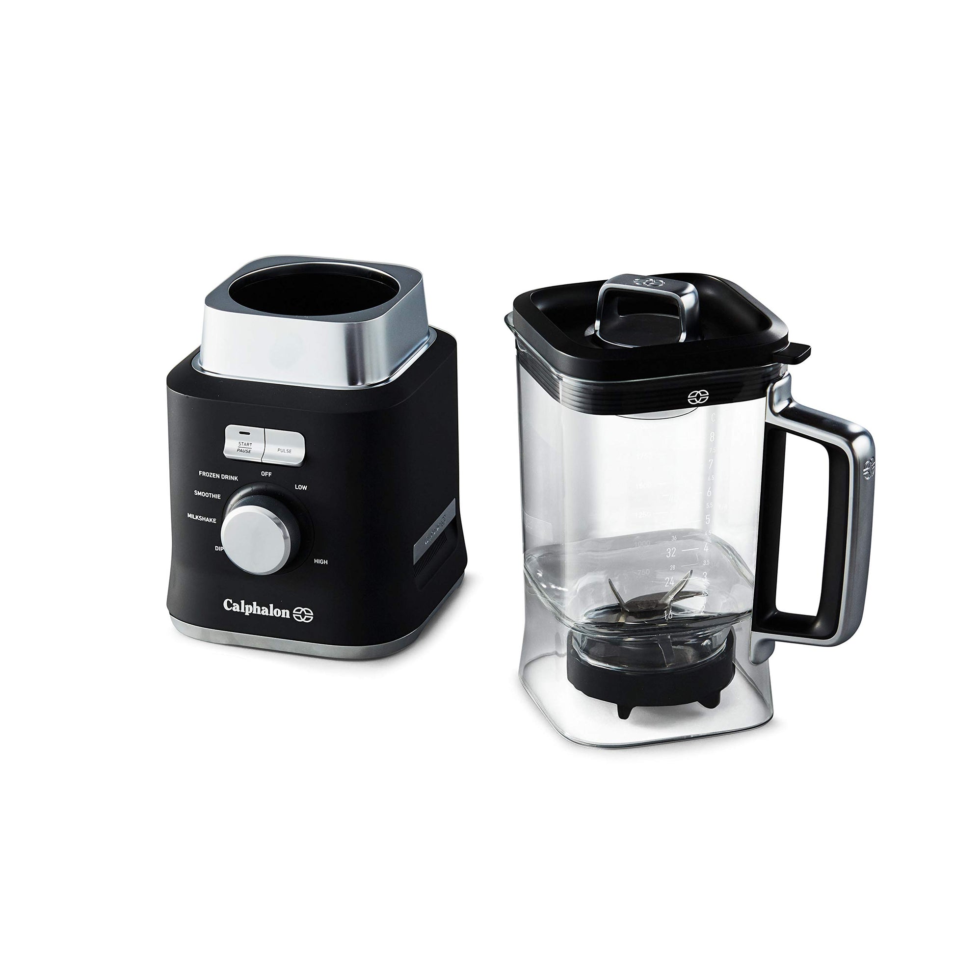 Calphalon Precision Control - Licuadora (50 onzas) con base de 900 vatios y tarro Tritan sin BPA, color negro mate