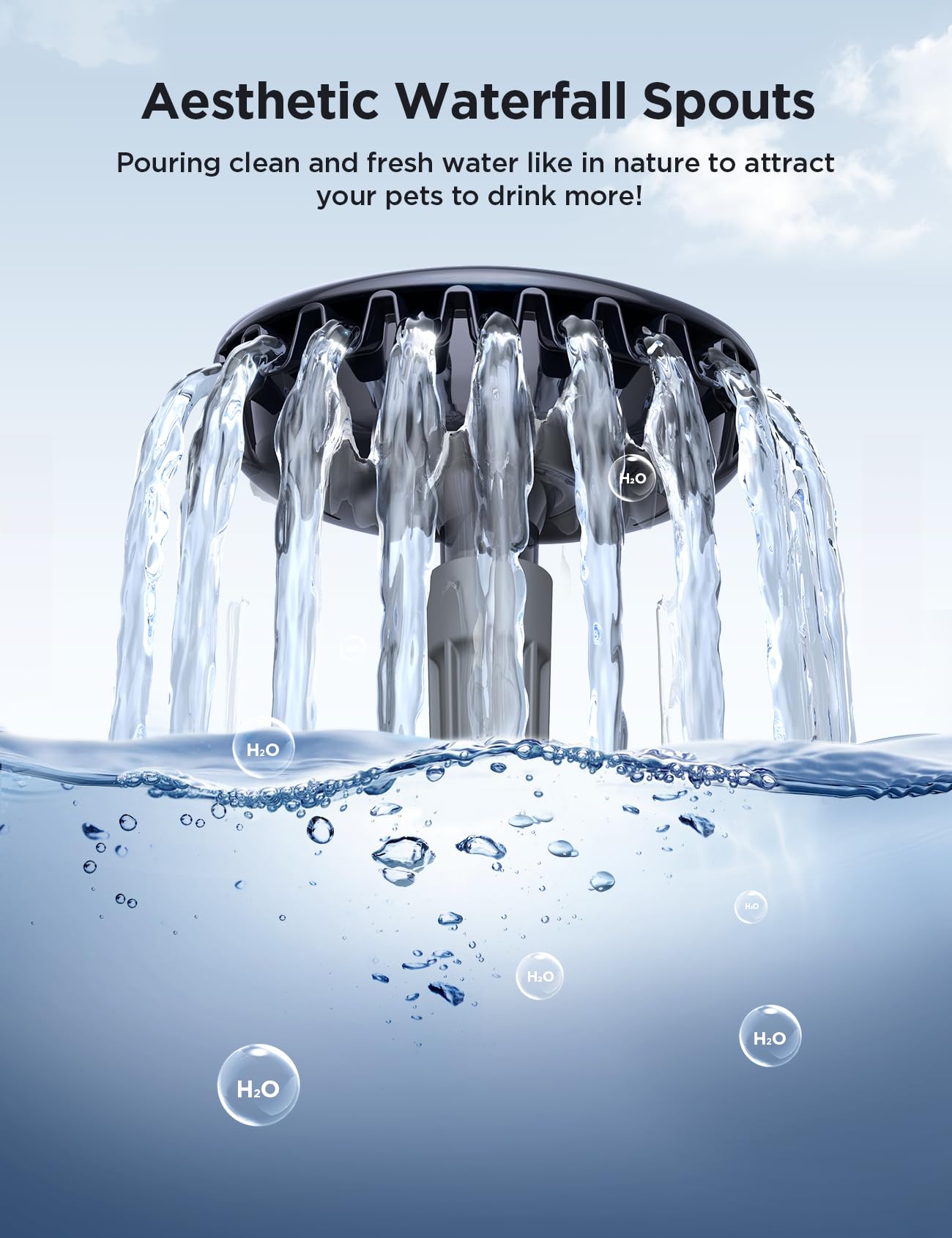 Fuente de agua para perros grandes, dispensador de tazón de agua para perros, dispensador de agua para perros con bomba ultra silenciosa para múltiples gatos, perros, mascotas (FN-W05, azul)