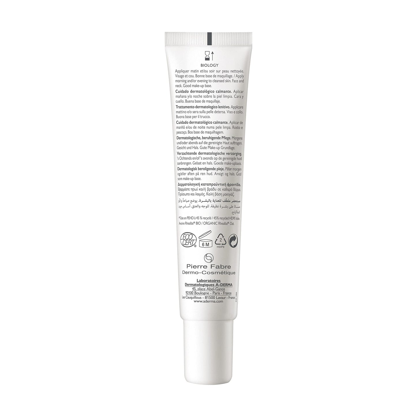 Crema Hidratante A-Derma Bio para Piel Seca - 40ml, Fórmula Ligera y Calmante