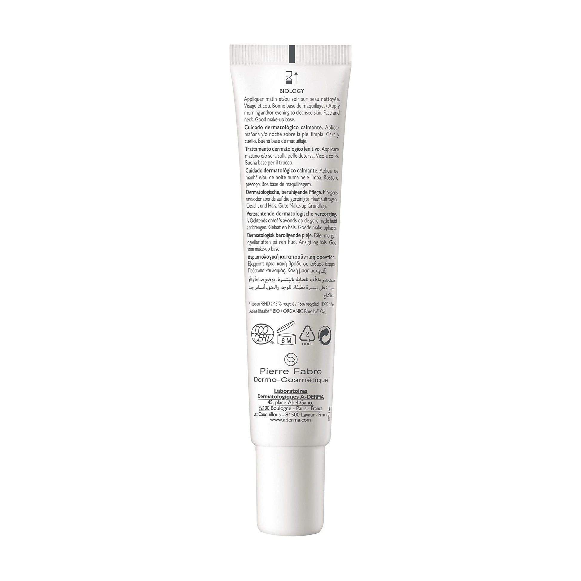 Crema Hidratante A-Derma Bio para Piel Seca - 40ml, Fórmula Ligera y Calmante