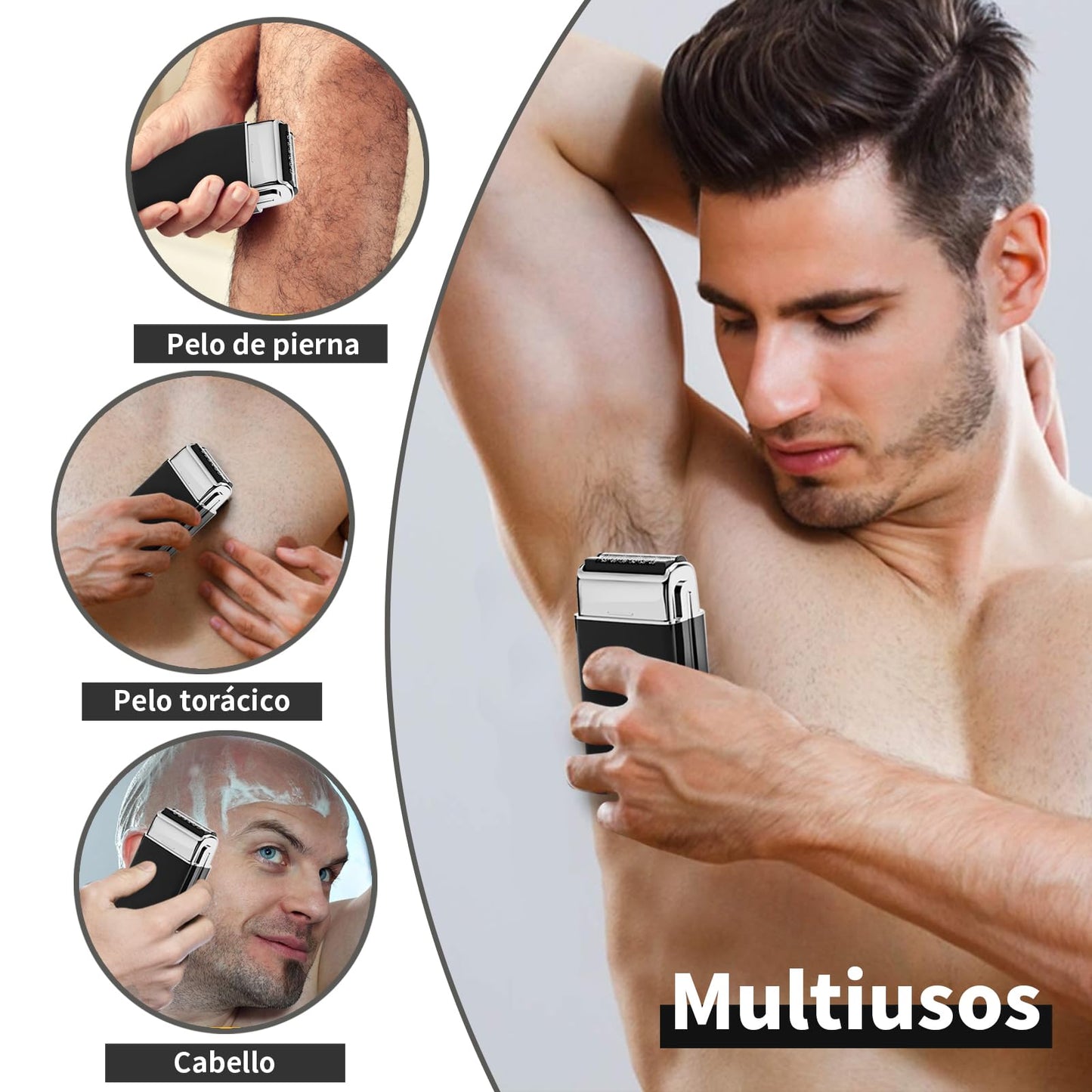 NINOMO Mini Afeitadora Eléctrica, Rasuradoras Portátiles para Hombre（Negro）