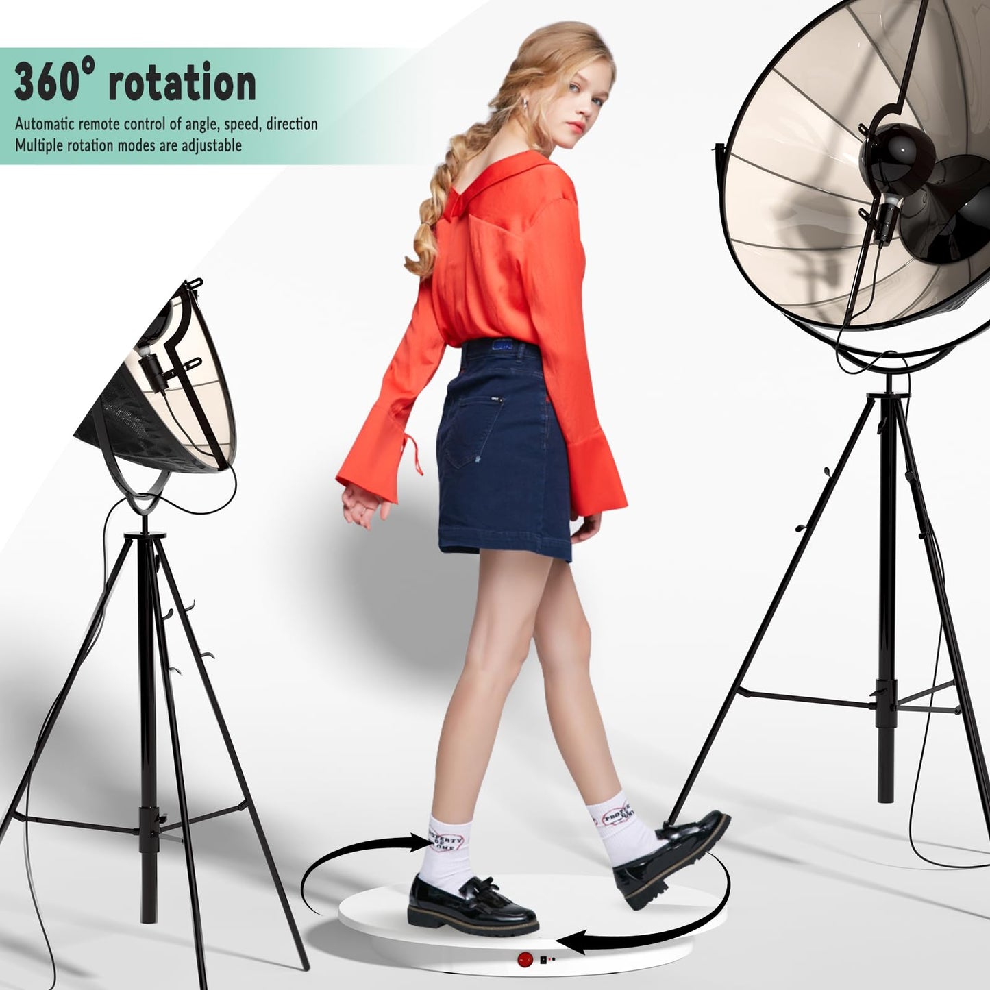 JAYEGT Soporte de Exhibición Giratorio Motorizado, Carga de 350 Libras, Mesa Giratoria Eléctrica de Fotografía de 360 Grados para Exhibición de Productos, Espectáculo en Vivo, Control Remoto + 5