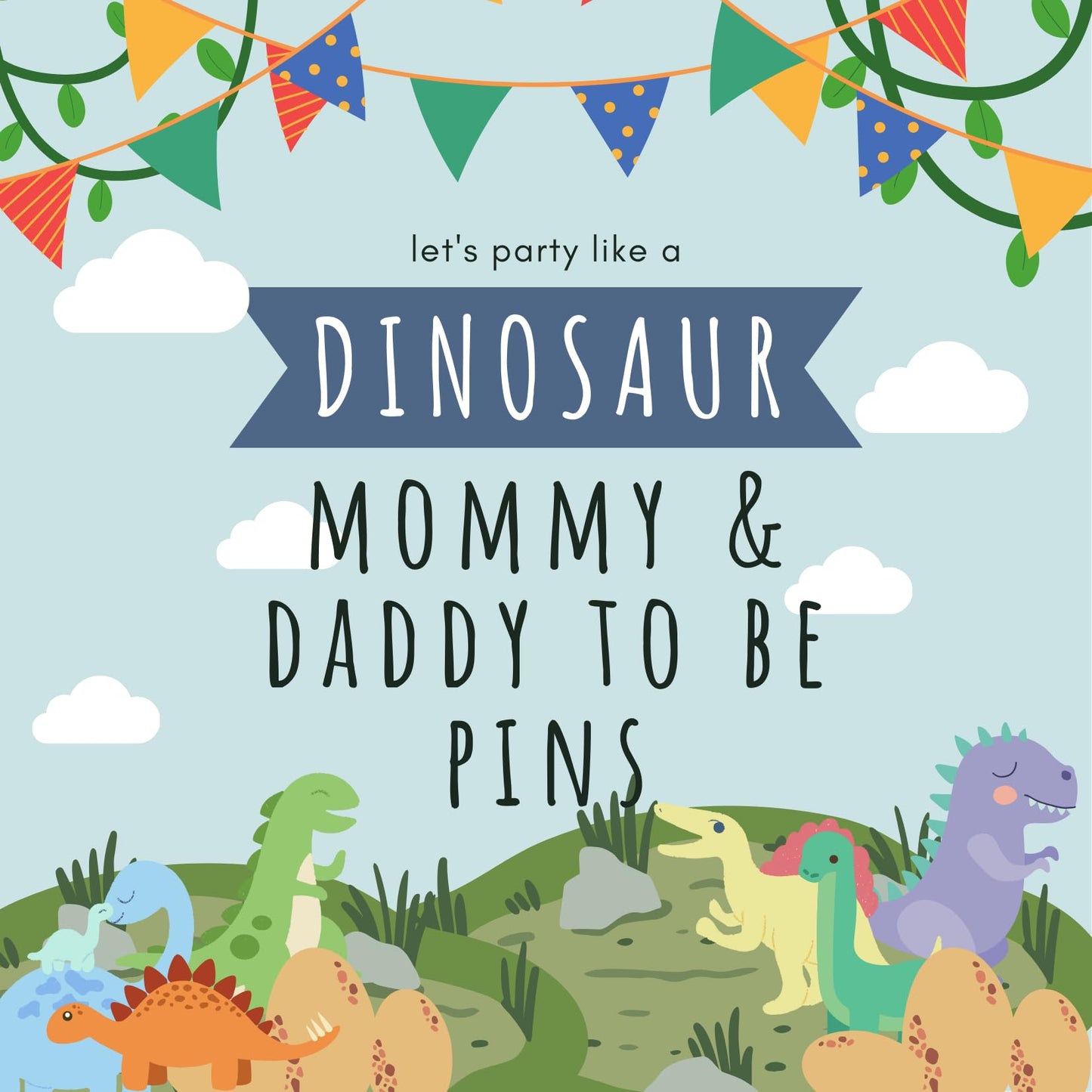 Alfileres de dinosaurio para baby shower para mamá, papá, abuela, selva, familia, para llevar, es un niño, Una talla, Cartulina cartulina cintas de satén Pin de diamantes de imitación solo para faja,