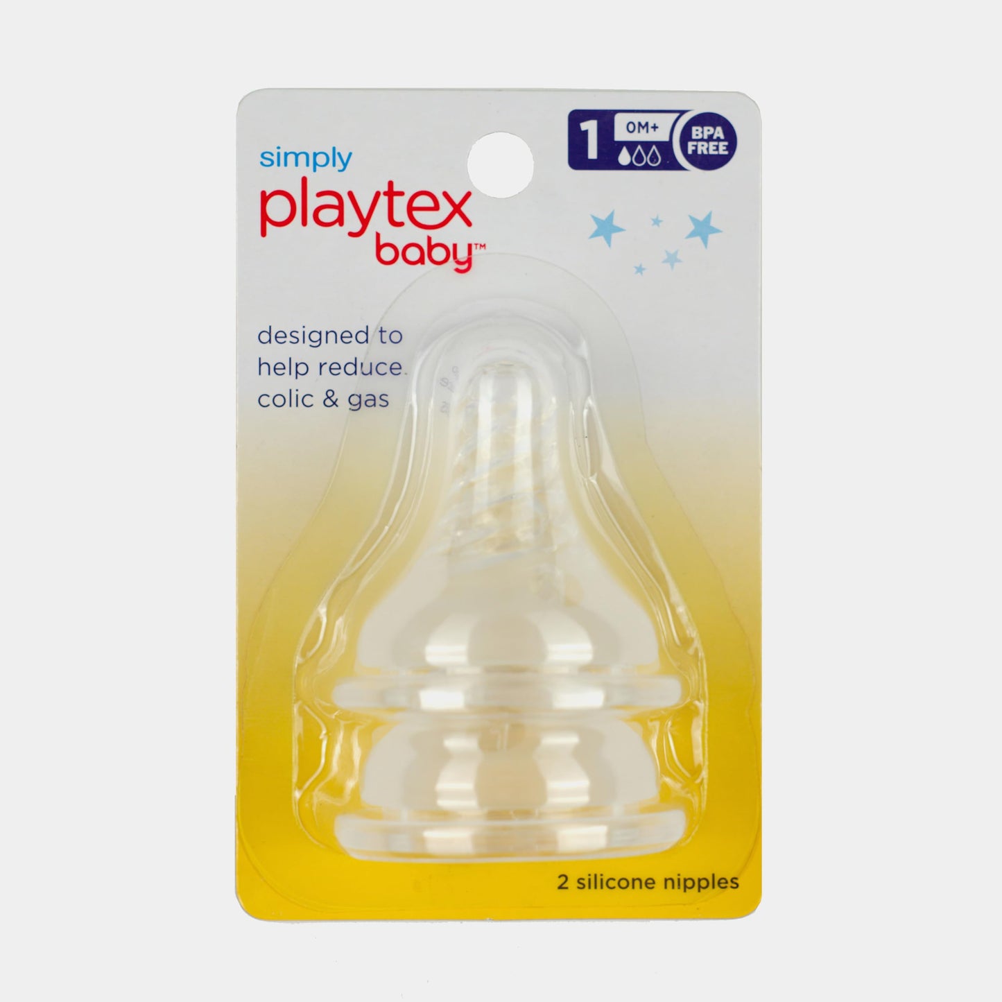 Playtex Baby Simply Playtex - Pezones para bebés de más de 3 meses, flujo medio (2 unidades), esenciales de alimentación para bebés recién nacidos y lactantes