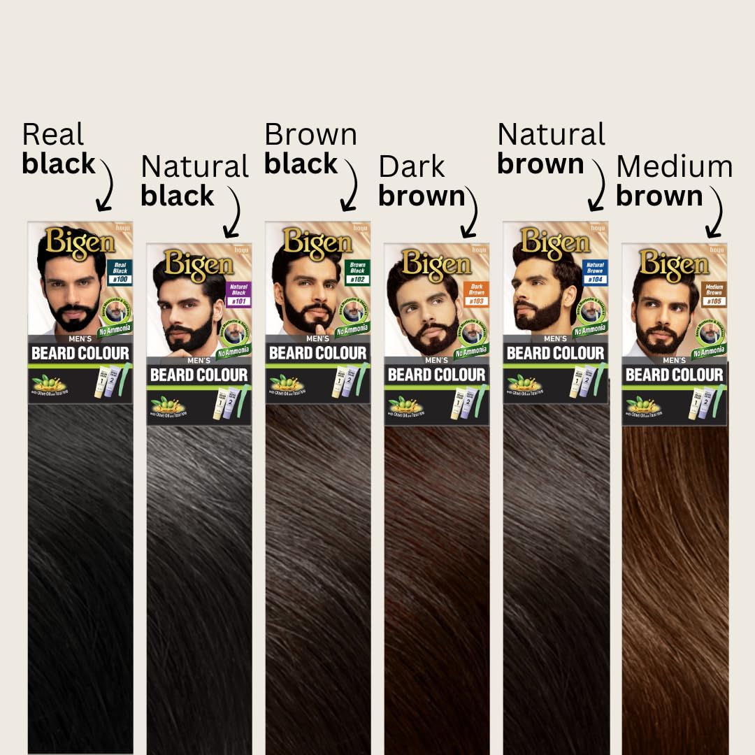 Bigen Tinte en Crema Para Barba y Bigote Men'S Beard Color Castano Medio, 102 grams, 40 gram