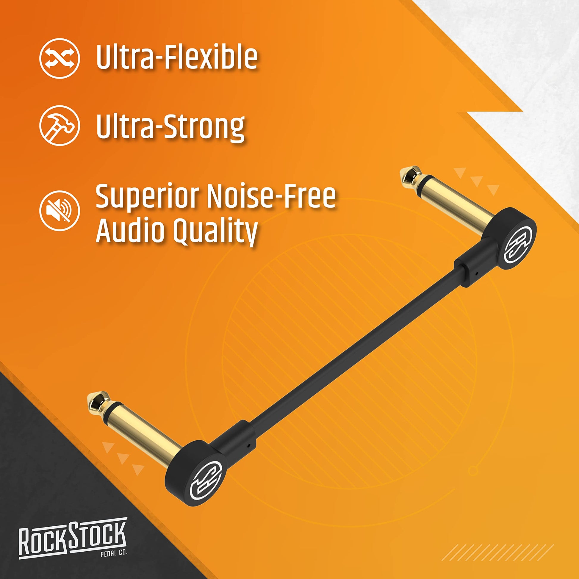 Cable de Pedal de Efectos de Guitarra Rock Stock Oro Paquete de 3