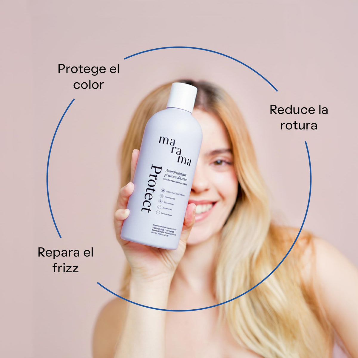 MARAMA | Protect Acondicionador Para Cabello Teñido 500 ml - Contiene Aminoácidos y Caléndula Orgánica | Acondicionador Sin Sulfatos y Parabenos