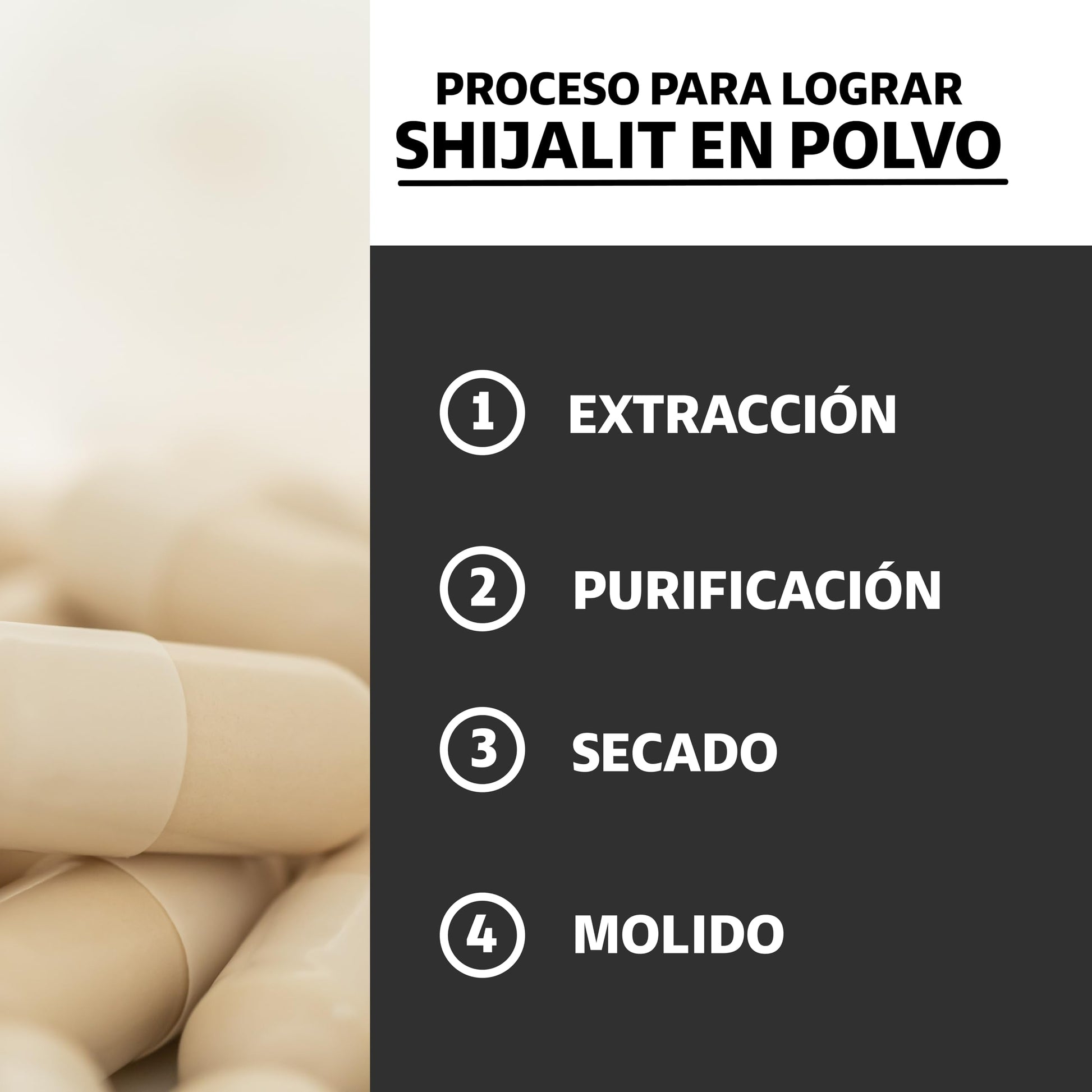 Beyond Vitamins | Shilajit Puro del Himalaya | Extracto de Resina de Shilajit en polvo y encapsulado para mayor conveniencia | Alto en Ácido fúlvico | 2 meses