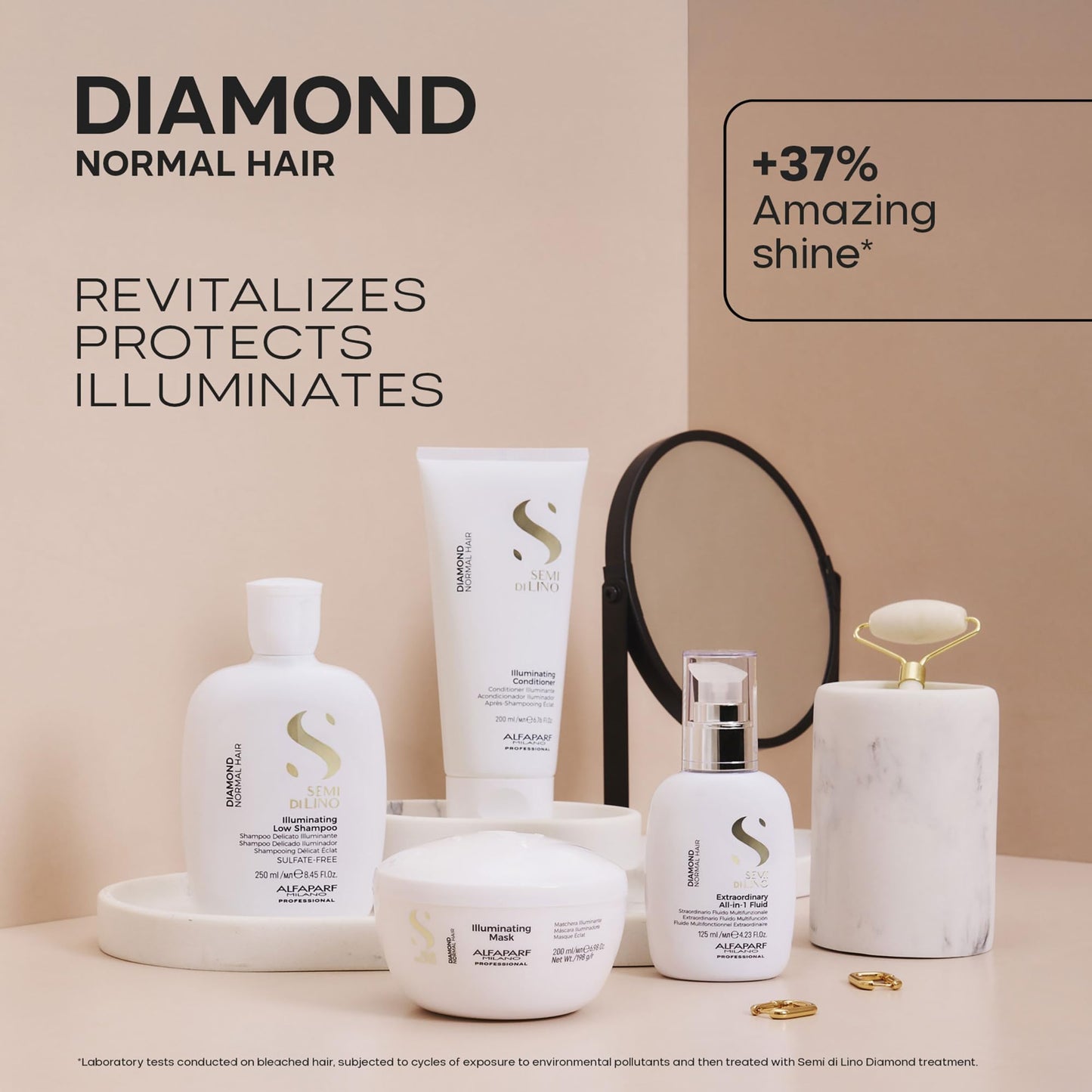 Alfaparf Milano Semi Di Lino Diamond Shine Illuminating Conditioner - Sulfate Free - For Normal Hair - Safe on Color Treated Hair - Paraben and Paraffin Free -Professional Salon Quality - 6.76 fl oz