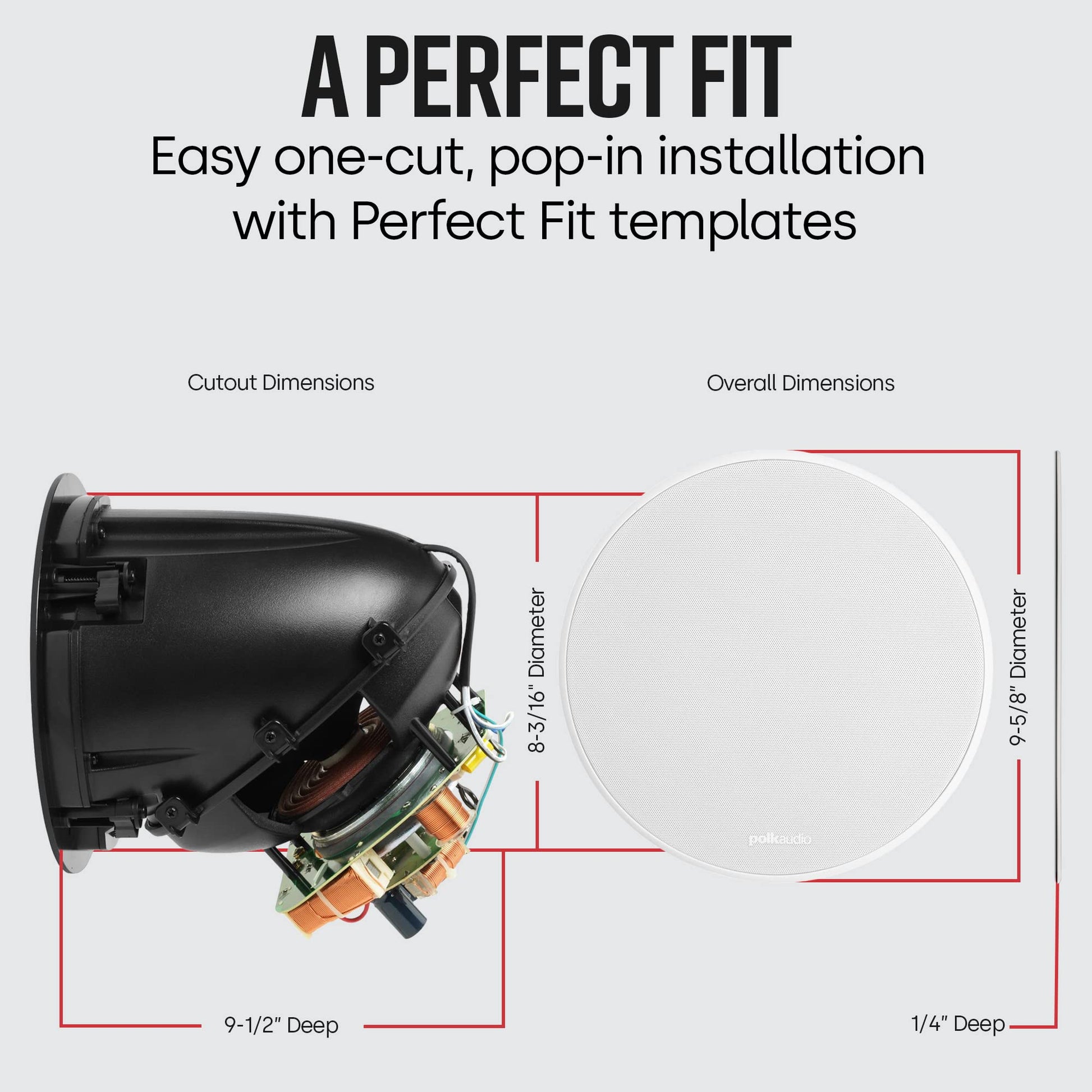 Polk Audio 90 RT bandpass Dual-Port techo Bocina de rango completo