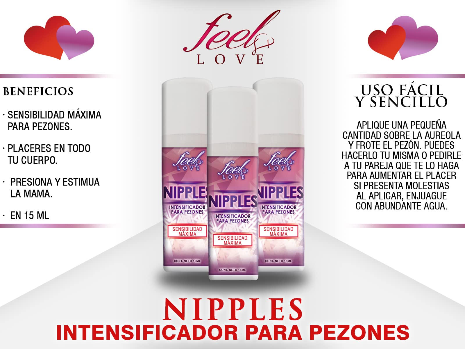 Feel Love Crema intensificadora de pezones para conseguir una sensibilidad máxima, 100.0 grams, 15.0 mililitro