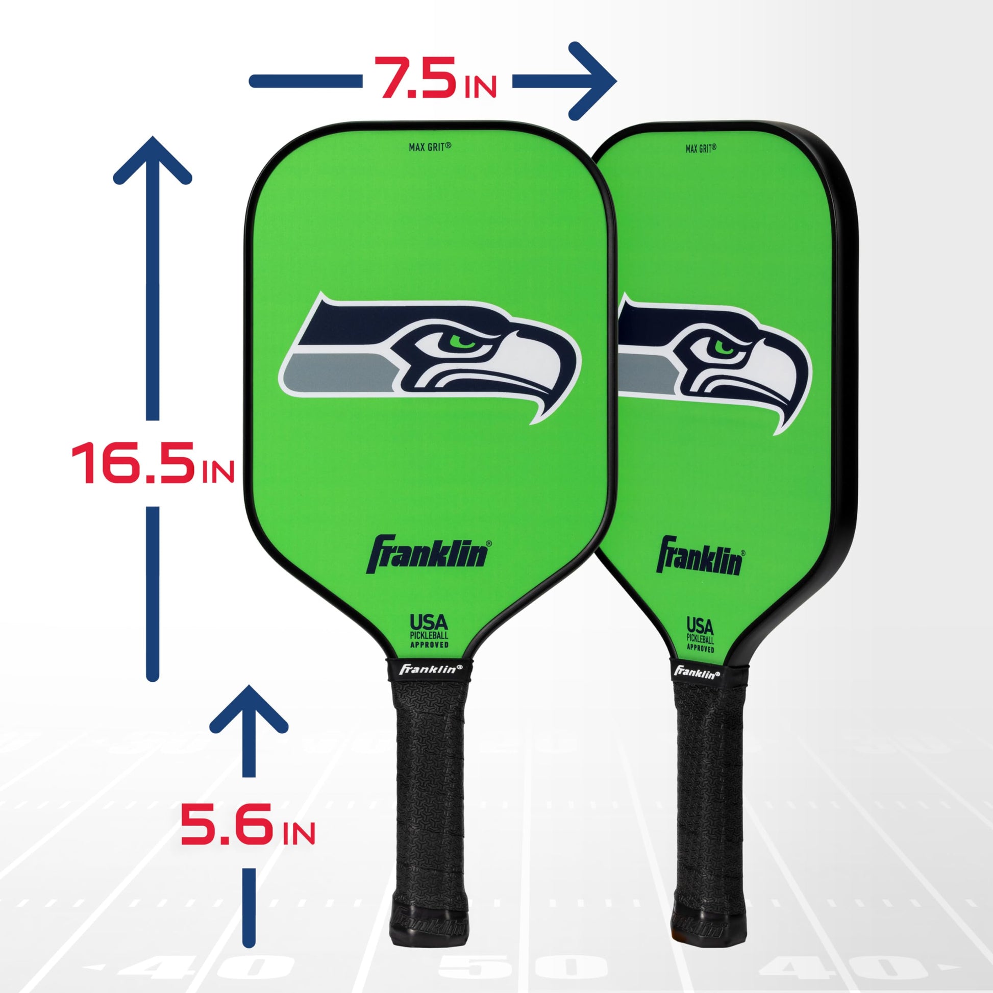 Franklin Sports NFL Seattle Seahawks Pickleball Paddle – Pickleball X – Núcleo de Polipropileno, Logotipo del Equipo – Producto Oficial de la NFL