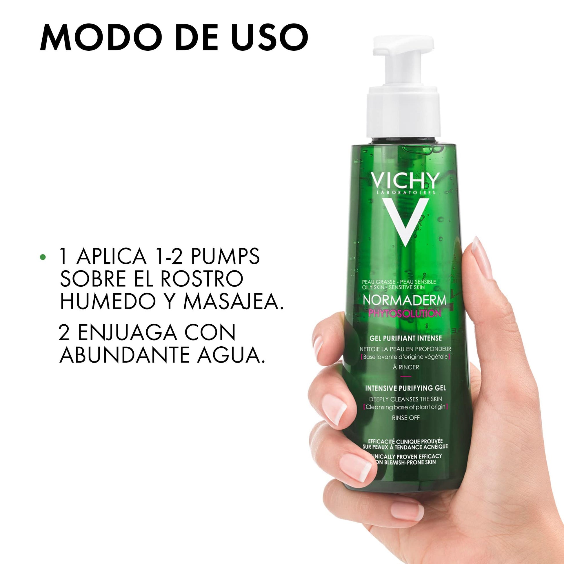 Vichy Gel Limpieza Rostro Anti-imperfecciones Normaderm Phytosolution - Reduce brillo e imperfecciones, para piel rasa o propensa al acné