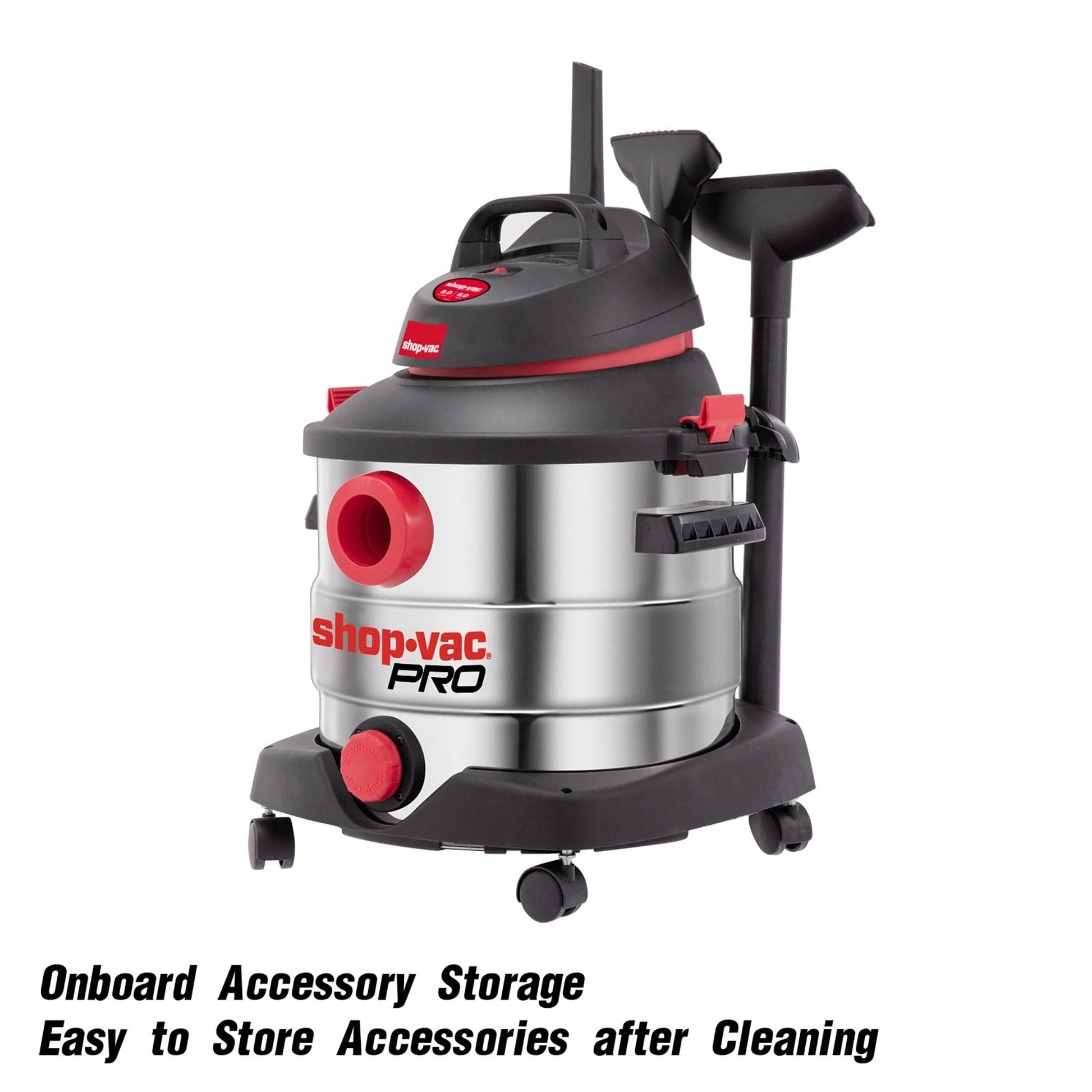 Aspiradora Húmeda y Seca Shop-Vac Tanque Acero Inoxidable 8 Galones Portátil con Accesorios Multifuncionales