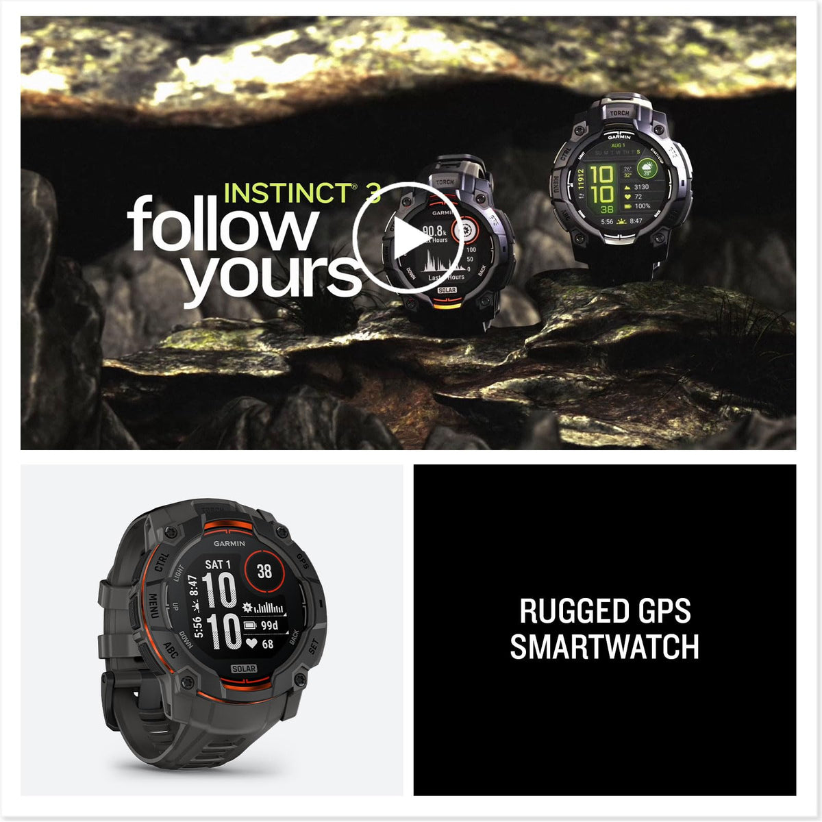 Reloj Garmin Instinct 3 Solar Negro 50 mm