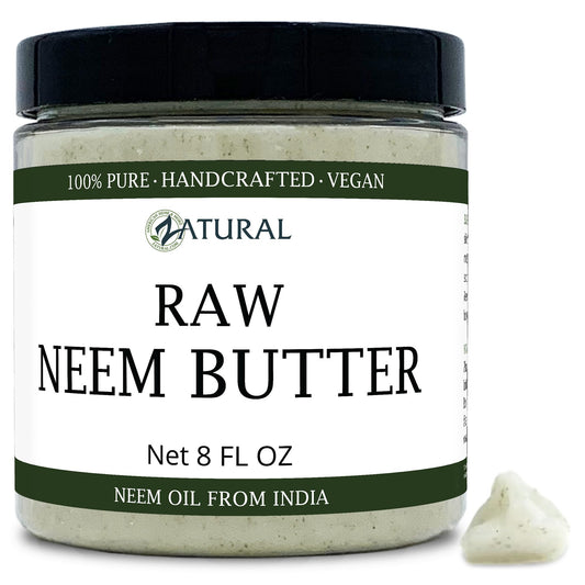 Naked Neem Organic Neem Butter with Organic Neem Oil, Extract and Leaf Calm Sensitive Skin, Itchy Skin and More Handcrafted in Small Batches, 8 oz.