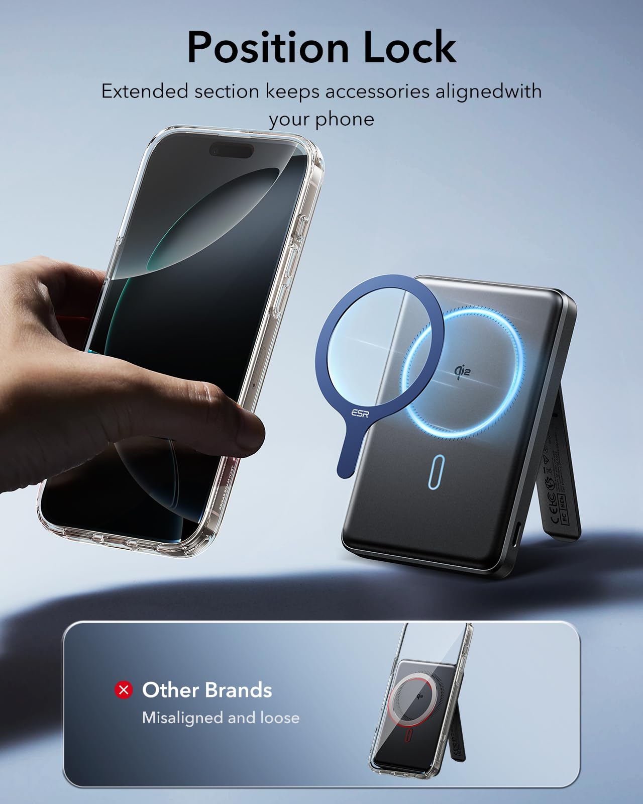 Kit de Conversión ESR MagSafe Imán de Anillo Negro para iPhone 16/16e/15/14/13/12