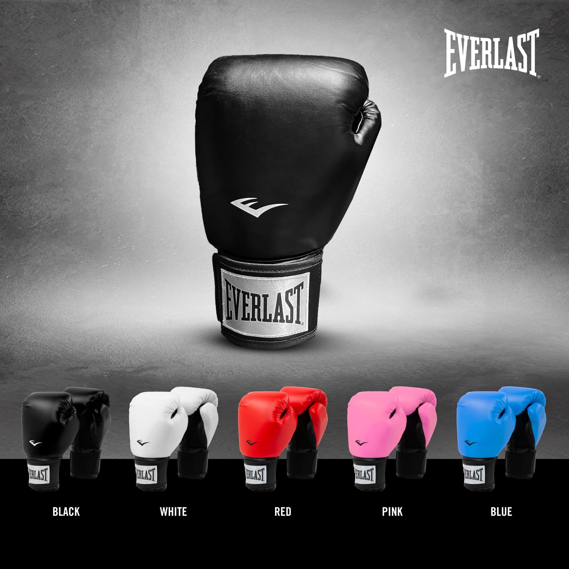 Guantes de Boxeo Everlast Prostyle 2 Negro Ventilación Ajuste Seguro para Hombre y Mujer
