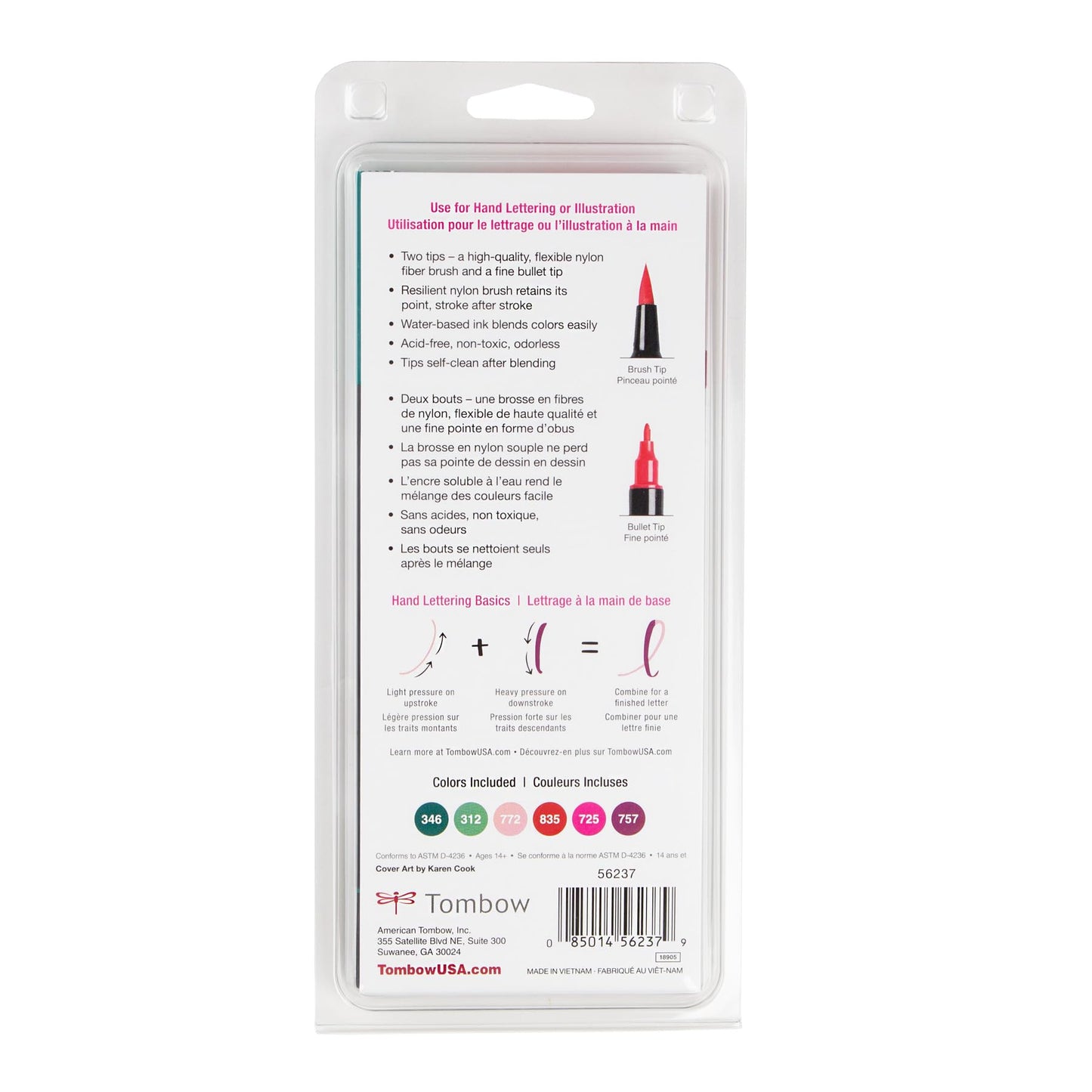 Marcadores Artísticos de Doble Pincel Tombow Muy Baya Paquete 6