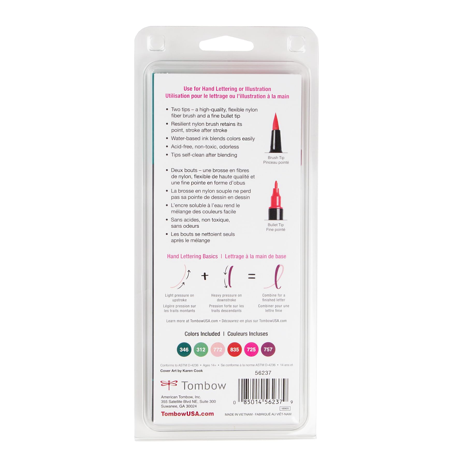 Marcadores Artísticos de Doble Pincel Tombow Muy Baya Paquete 6