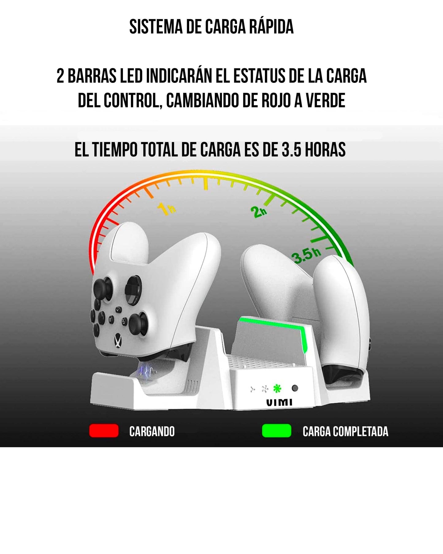 Base Enfriadora y Recarga control Compatible Xbox Series S incluye 2 baterías recargables