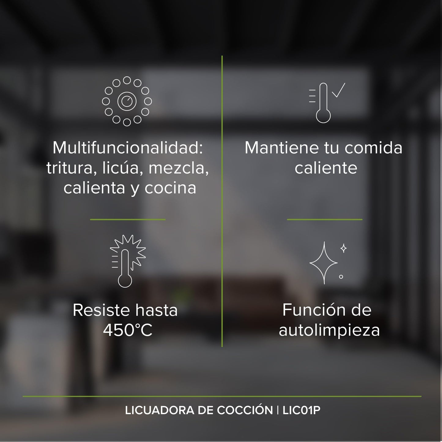 AVERA Licuadora profesional digital 4 en 1 con vaso de vidrio borosilicato de 1.7 L Resistente a 450°C, 1200 W, 10 Velocidades y 12 Funciones | LIC01P