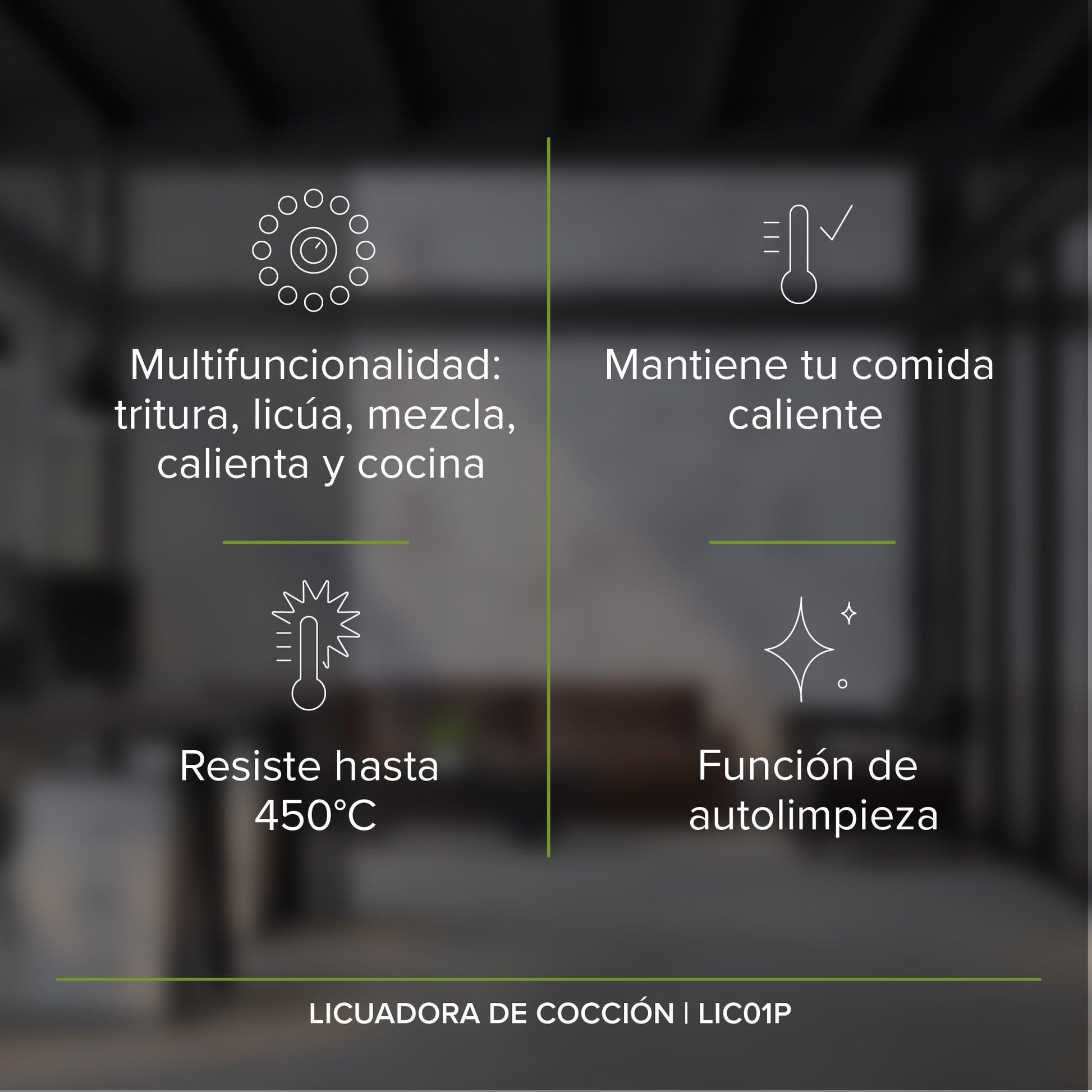 AVERA Licuadora profesional digital 4 en 1 con vaso de vidrio borosilicato de 1.7 L Resistente a 450°C, 1200 W, 10 Velocidades y 12 Funciones | LIC01P