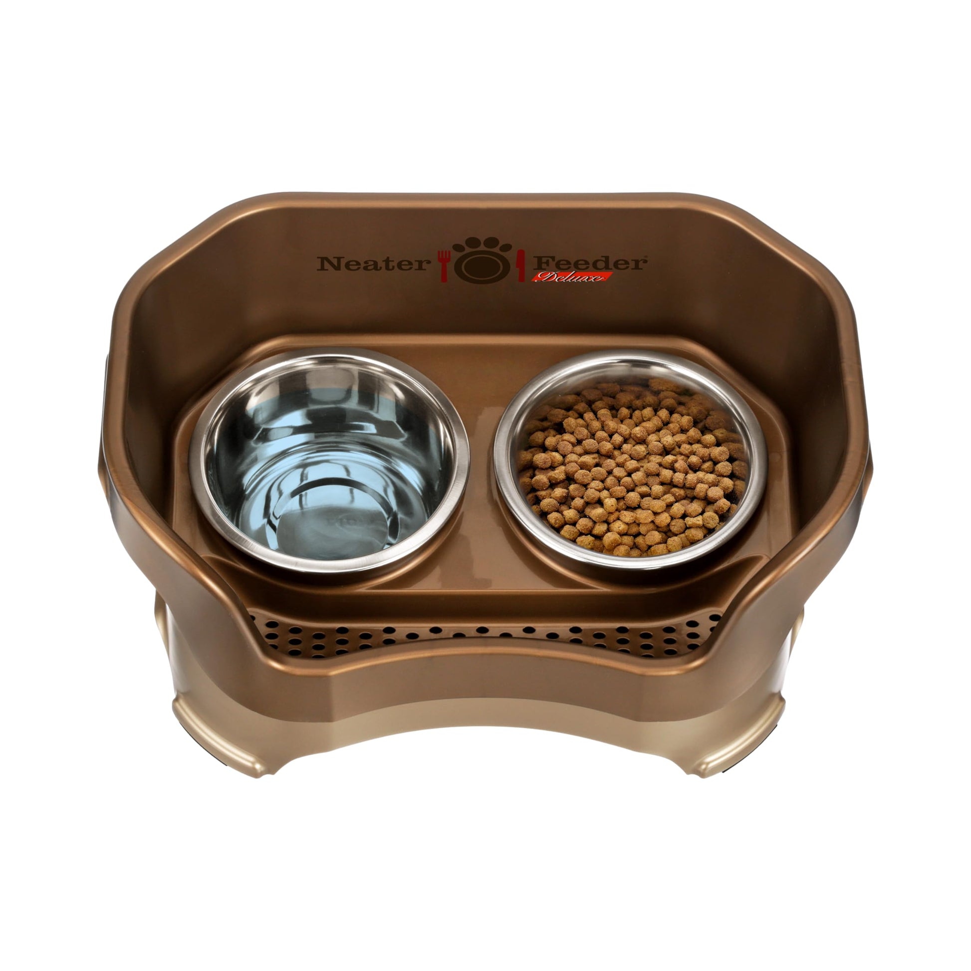 Cuencos Elevados Neater Feeder Acero Inoxidable Antideslizantes para Comedor Doble