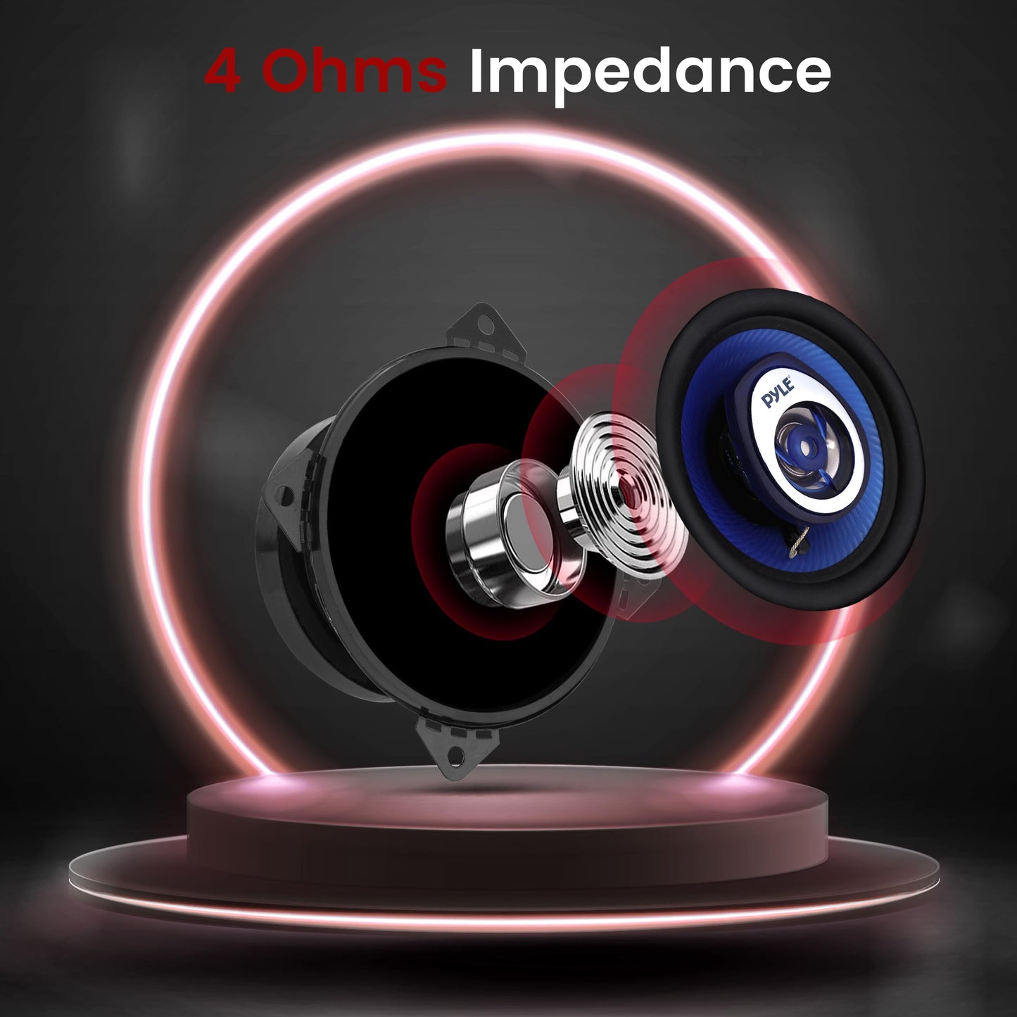Bocinas para Auto Pyle Azul 4 Pulgadas Cono 2 Vías 180 Watts 4 Ohmios