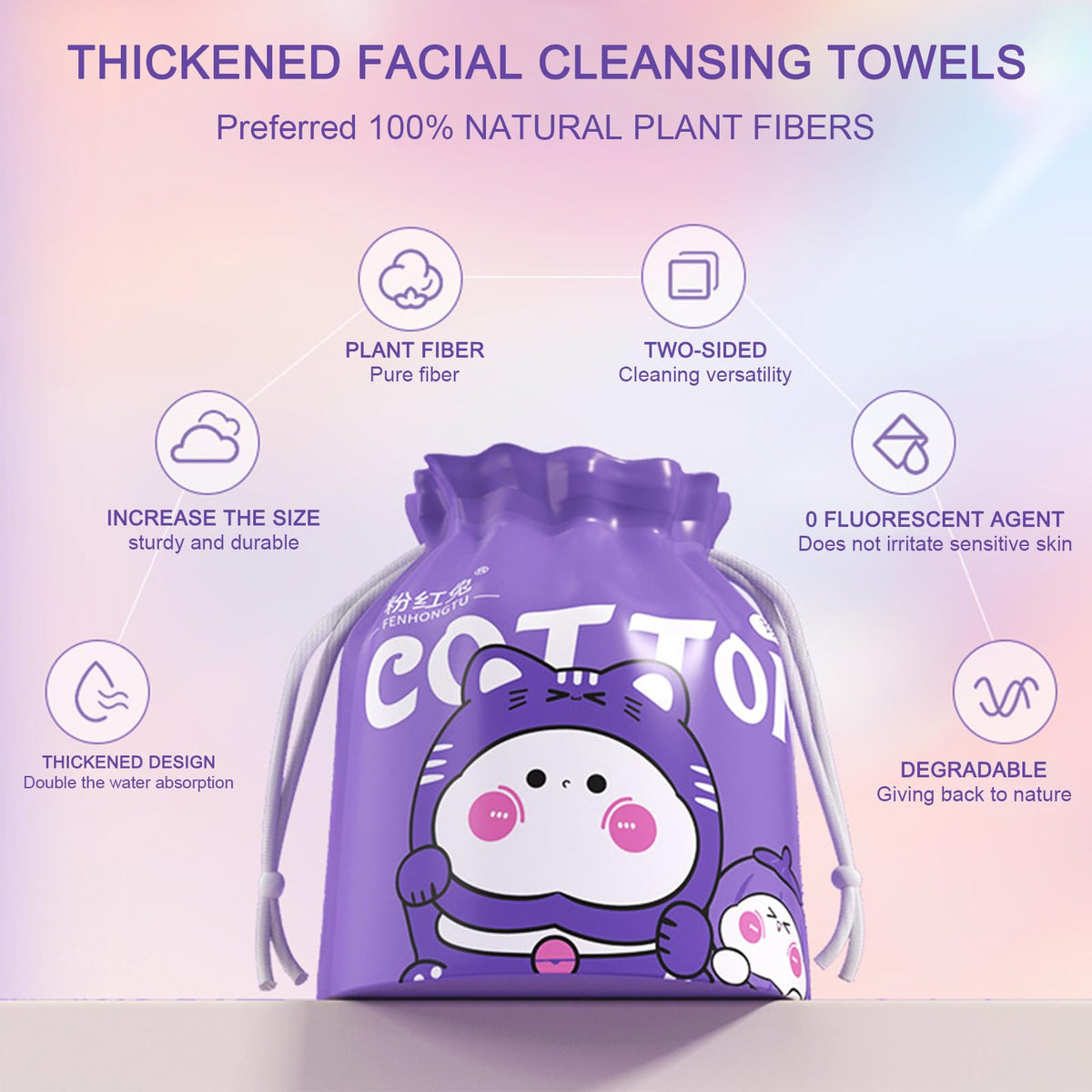 Toalla facial desechable Toallas limpiadoras faciales espesas Toallitas secas para maquillaje Cuidado de la piel Hogar Viajes 7.87” x 7.87” (100 unidades) Carrete