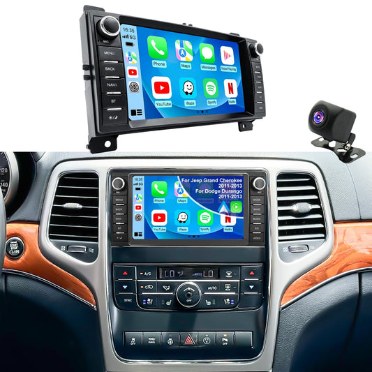 Radio de Coche Jeep Grand Cherokee 2011-2013 Dodge Durango 2011-2013 Pantalla Táctil Android 13 7 Pulgadas CarPlay Inalámbrico Bluetooth GPS WiFi FM SWC Cámara