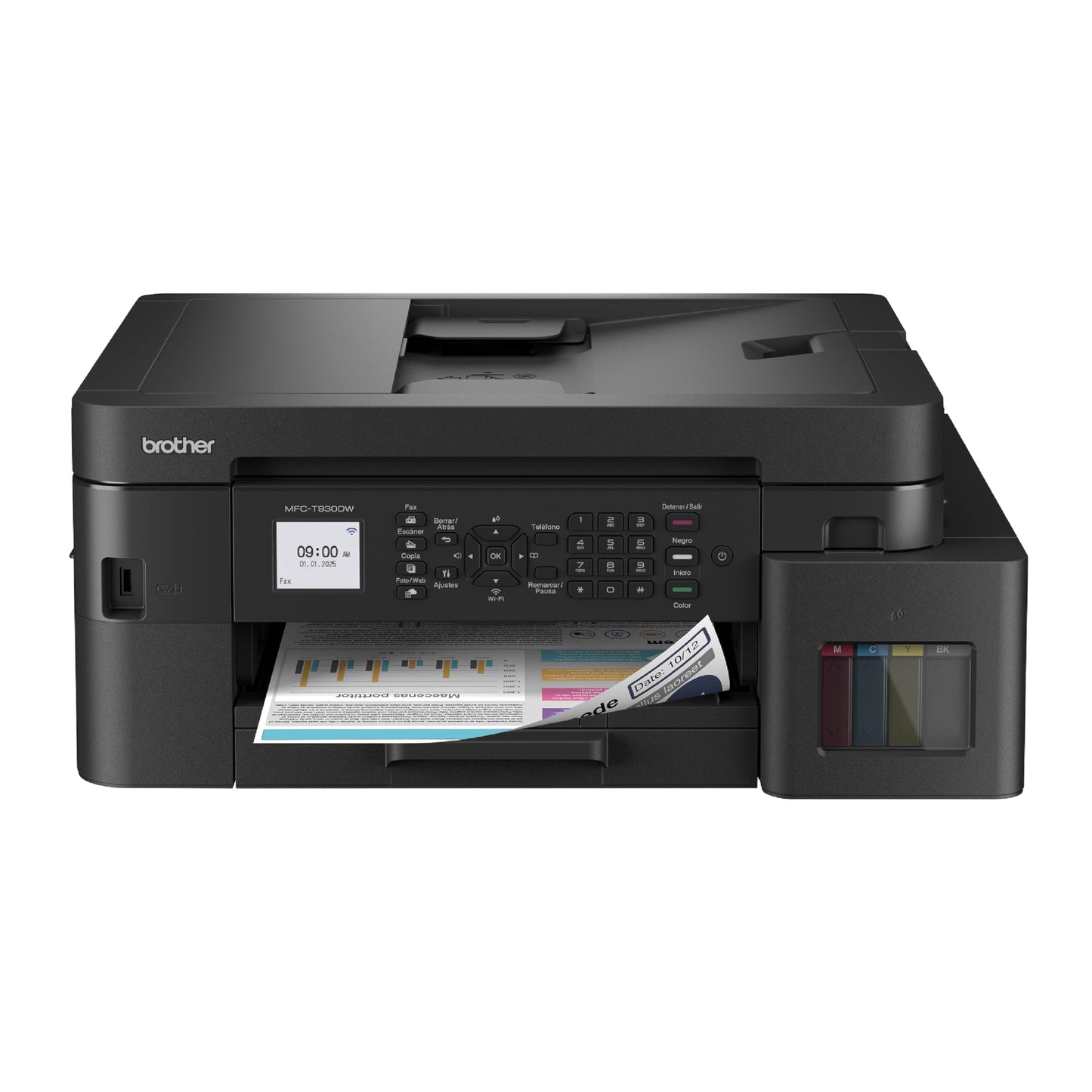 Brother Impresora Multifuncional 4 en 1 Inyección de Tinta Continua a Color MFC-T930DW | Tecnología InkBenefit Tank | Impresión Dúplex,Conectividad Wi-Fi 5GHz, Fax | Impresión en Negro y Color