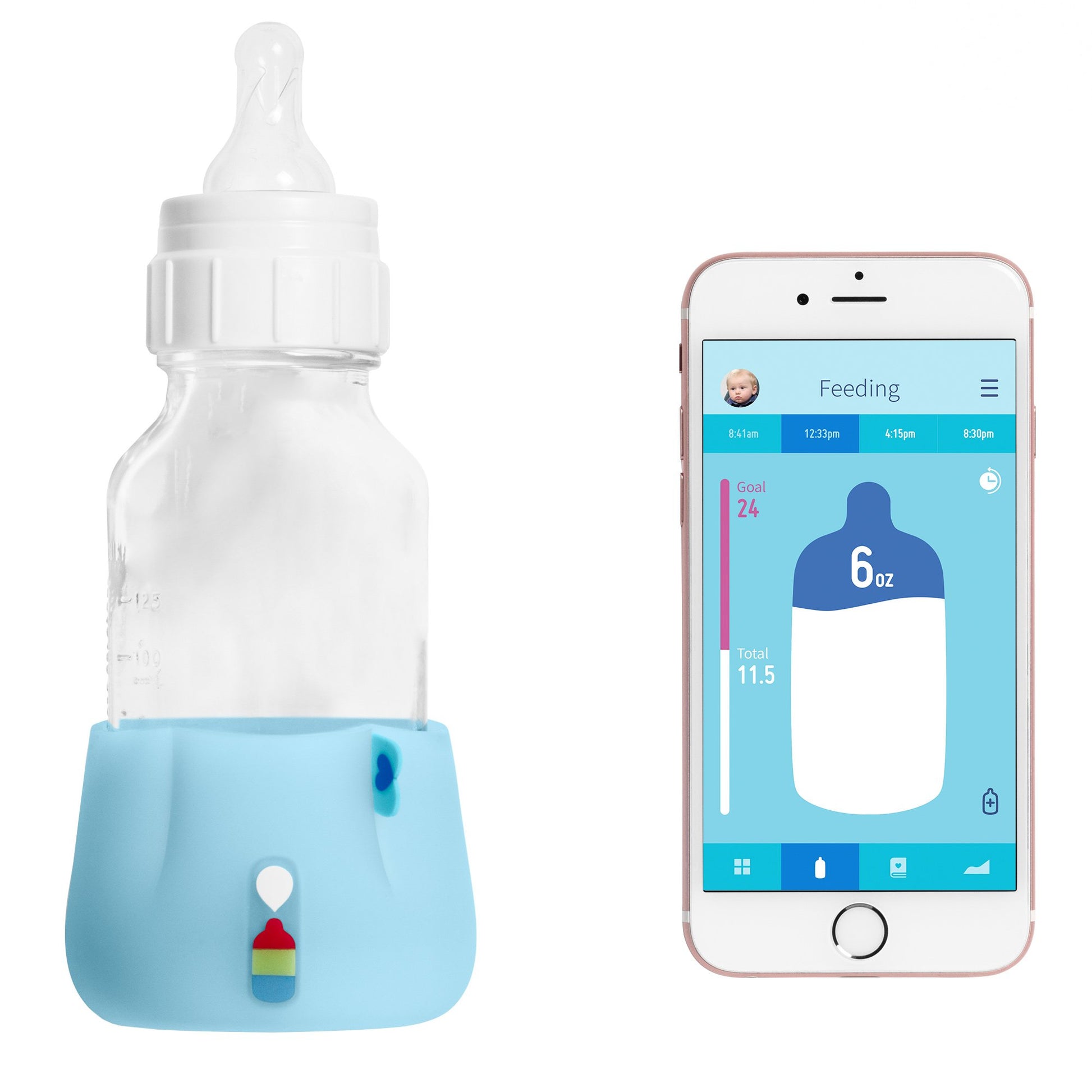 BlueSmart Mia (azul) Monitor inteligente de alimentación para bebés - Rastrear y analizar la alimentación del bebé en tiempo real