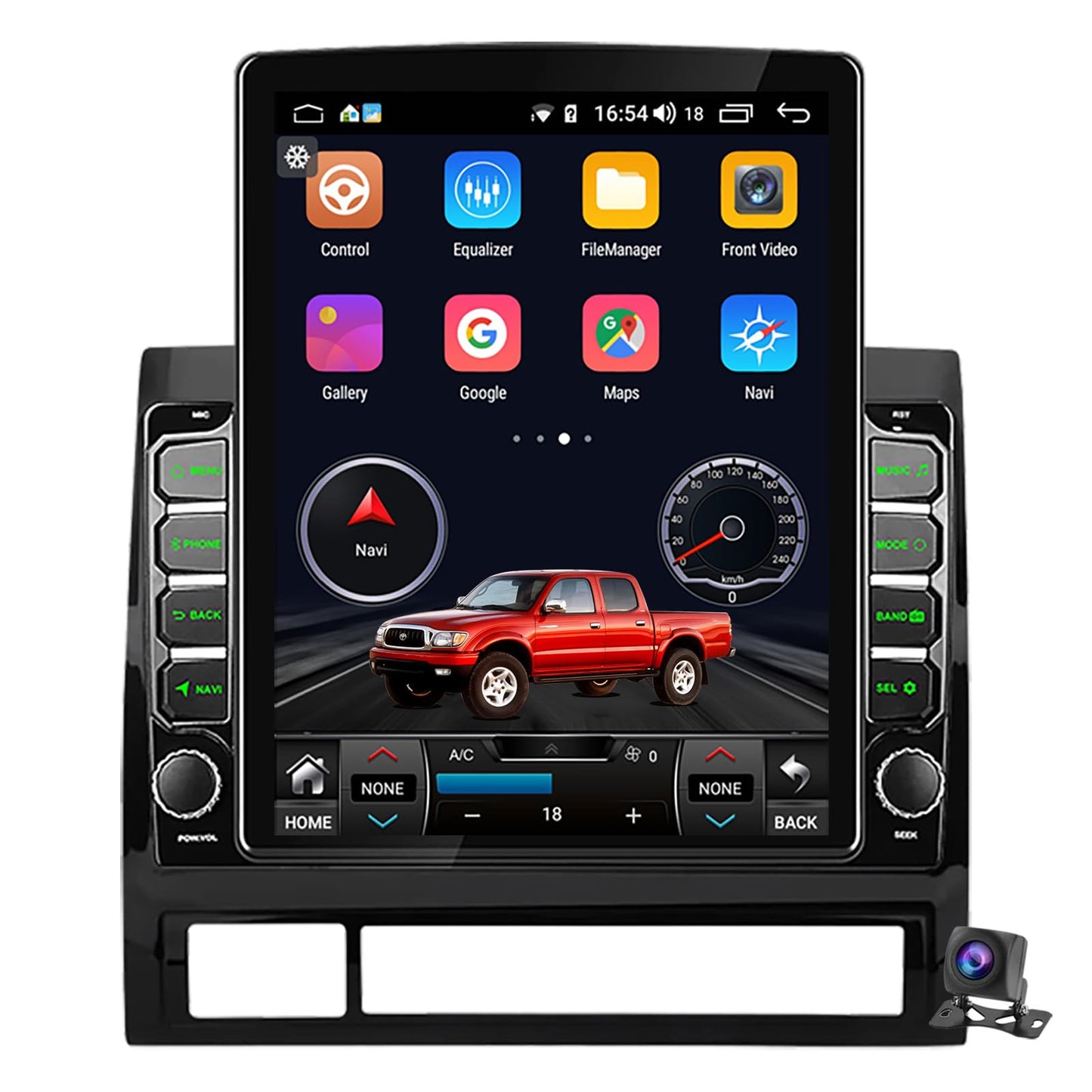 Radio estéreo de coche Android 14 para Toyota Tacoma 2005-2015 incorporada Carplay/Android Auto 9.7 pulgadas, visualización táctil IPS estilo Tesla con navegación GPS DSP Bluetooth GPS, FM WiFi +