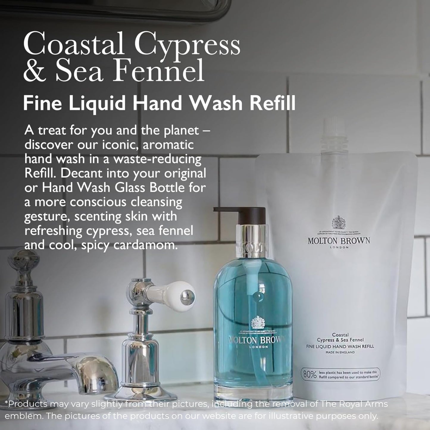 coastal cypress and sea fennel fine liquid hand wash refill 400 ml