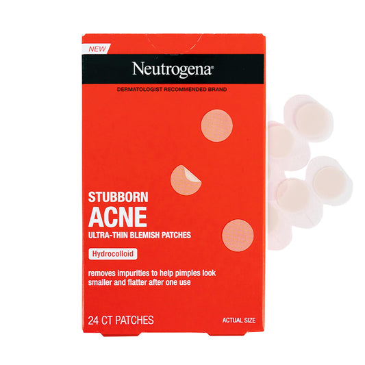 Neutrogena Parches de espinillas para el acné, tratamiento del acné para la cara, calcomanías de puntos hidrocoloides ultrafinas que proporcionan una curación óptima para espinillas, 24 parches