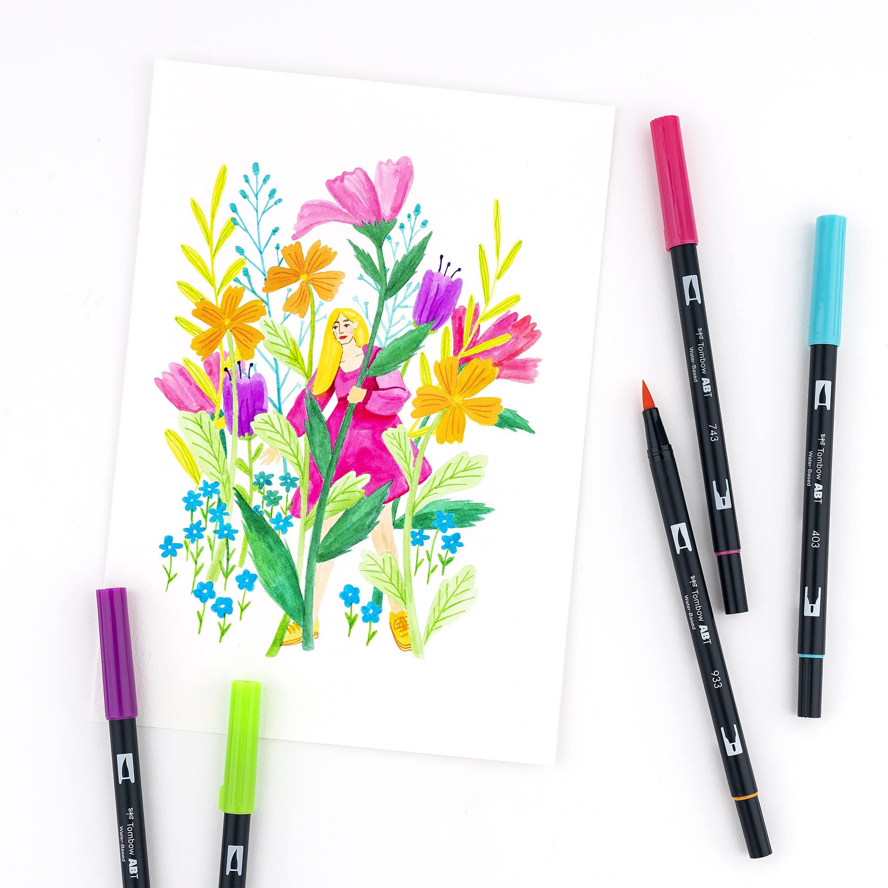 Rotuladores Artísticos Tombow Brillantes Doble Pincel Paquete de 10