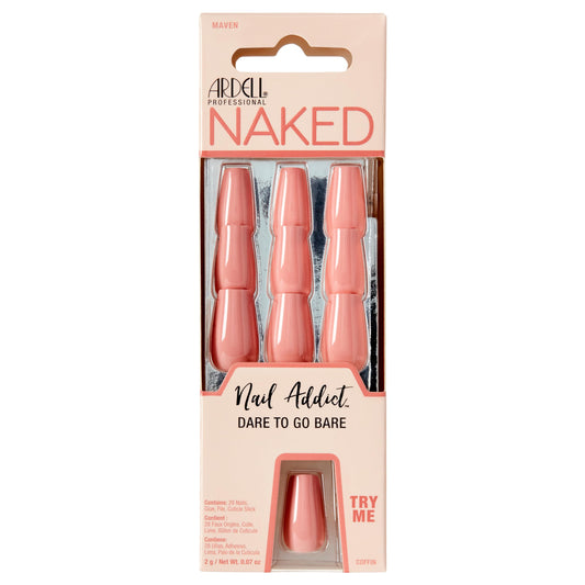 Ardell Uñas Postizas Nail Addict Naked Maven. Forma rectangular Mediano 1 Unidad (Paquete De 1)