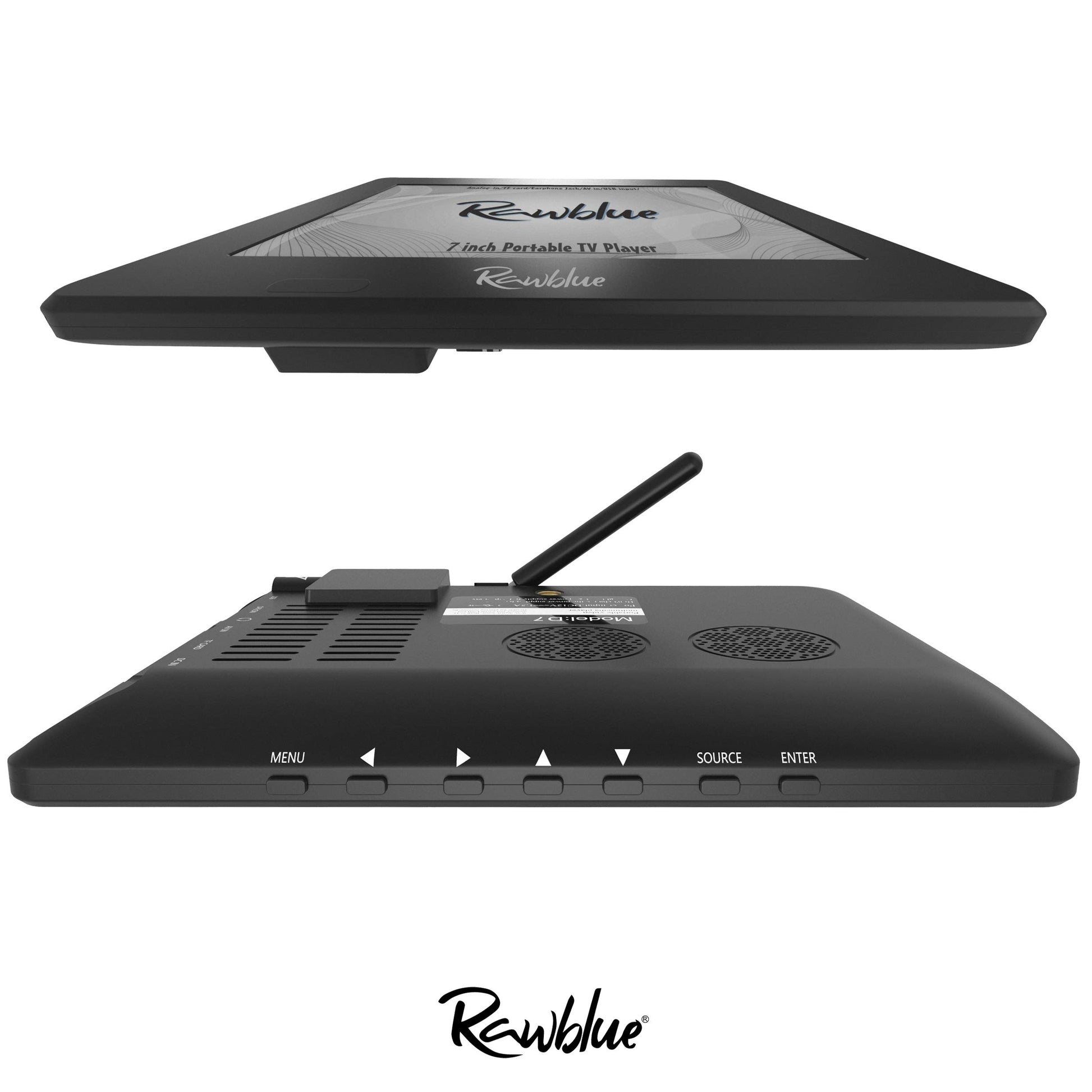 Rawblue - Televisor digital portátil (7", visualización ATSC TFT LED), color azul
