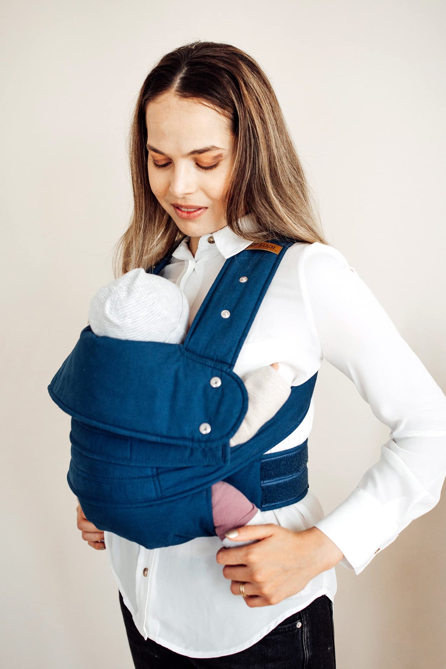 Portabebés Marsupi Azul Marino Ocean Ajustable Algodón Orgánico Talla XL