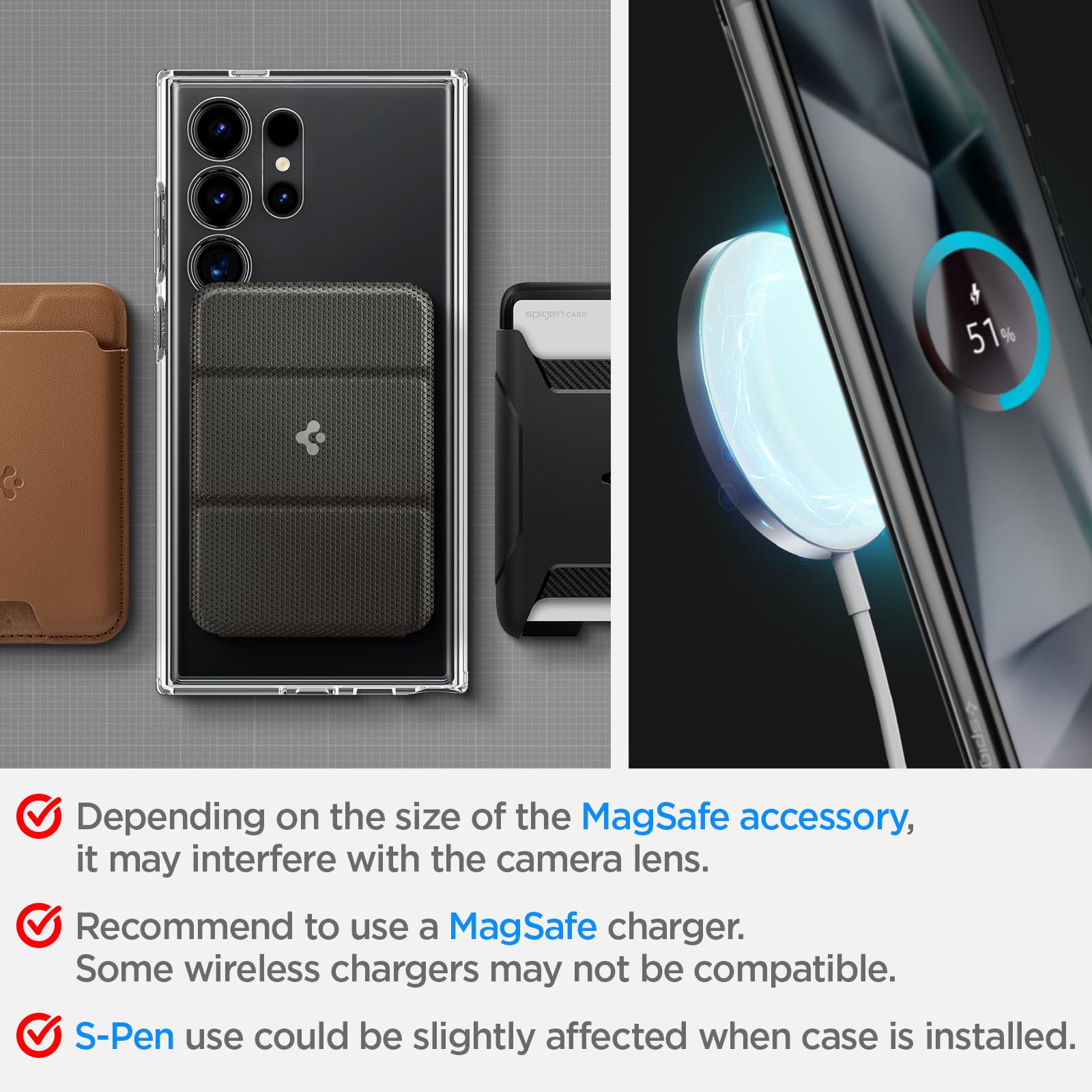 Funda Spigen Magnetic Negro Resistente a los Choques para Samsung Galaxy S24 Ultra