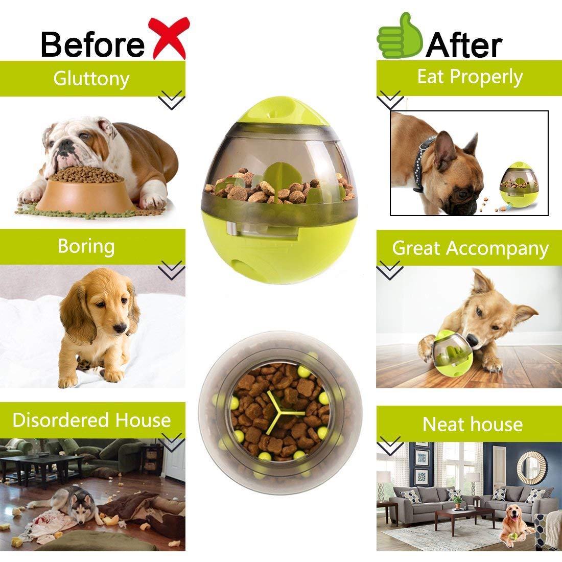 Dispensador de Juguetes para Perro, Vagalbox Divertido e Interactivos Pelota de Juguete Interactiva para Mascotas Pequeñas y Medianas,Aumentan la Atención, Disminuyen la Velocidad de Alimentación y Promueven la Alimentación Saludable