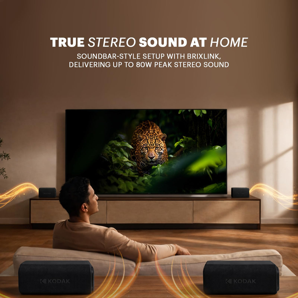 Altavoz Bluetooth Portátil KODAK SOUNDBRIX Plus Negro Apilable Resistente a Salpicaduras