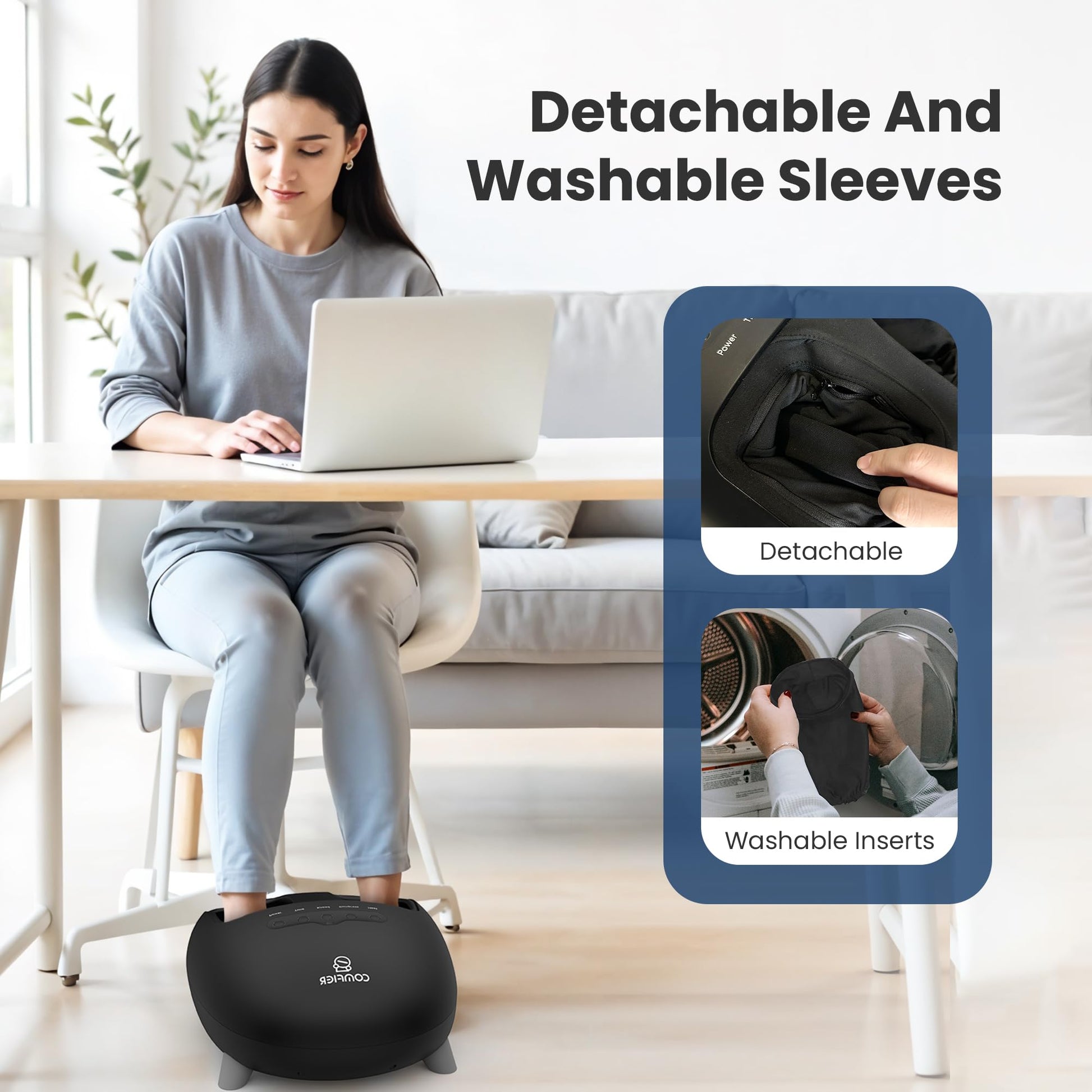 COMFIER Masajeador De Pies Con Calor, Masajeador De Pies Con Calefacción Shiatsu Para Fascitis Plantar Y Neuropatía, Masajeador De Pies Con Vibración De Amasamiento Profundo Para Hombres, Mujeres, Pap