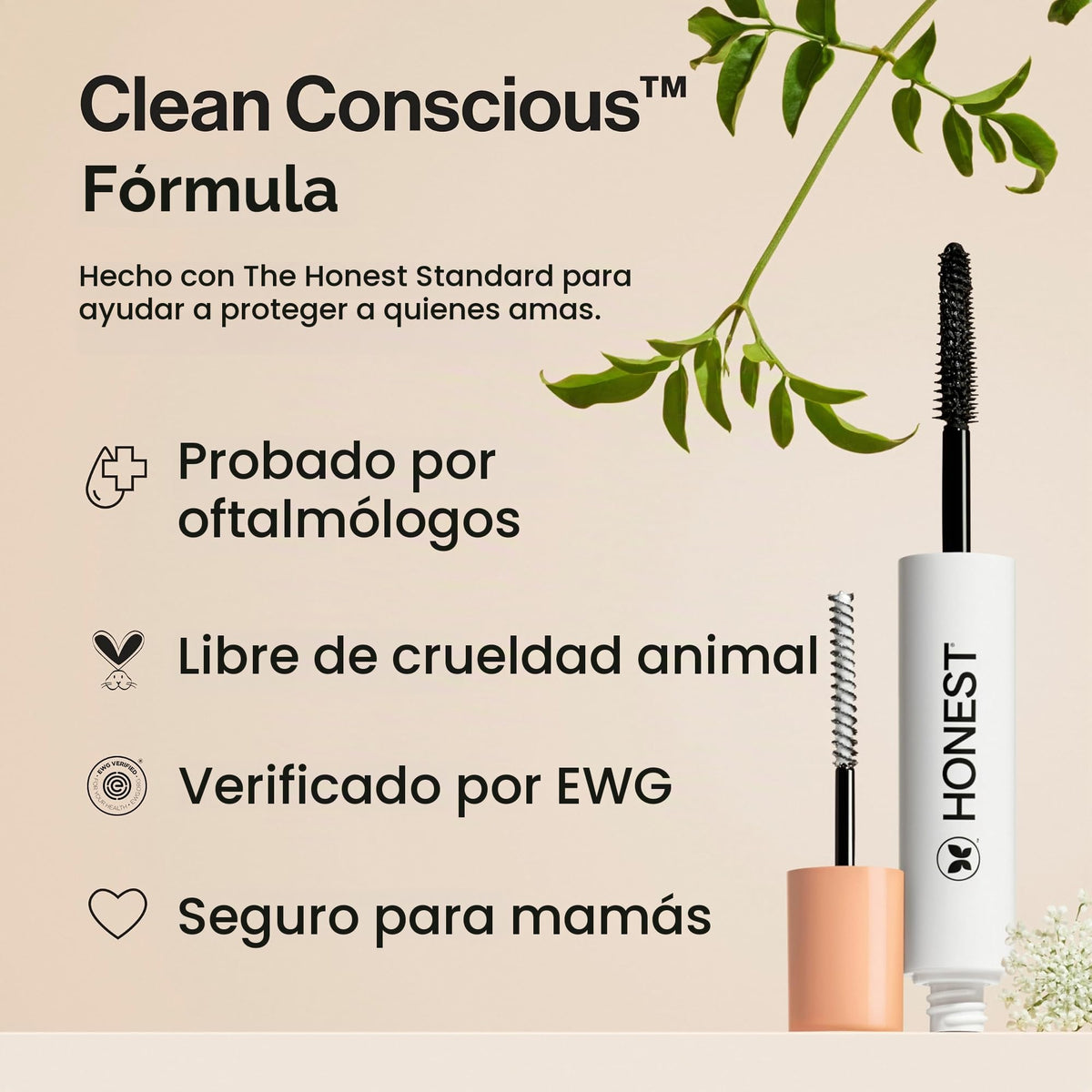 The Honest Company Extreme length mascara y primer, 0.20 Fl Oz, Negro