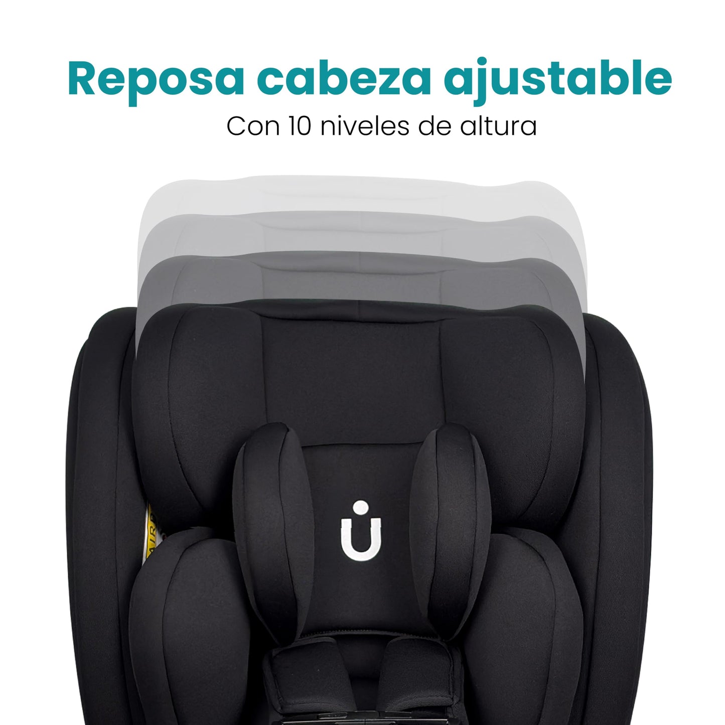 Amulay Autoasiento Kiddo ISOFIX 360°, 0 a 12 Años, Negro