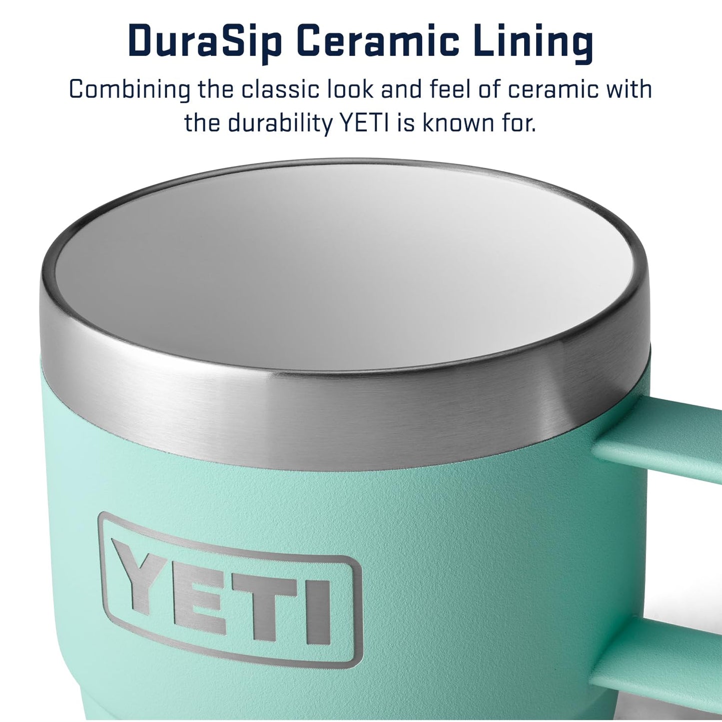 Taza Apilable YETI Crema de Mar, Acero Inoxidable, Aislamiento al Vacío, Paquete de 2